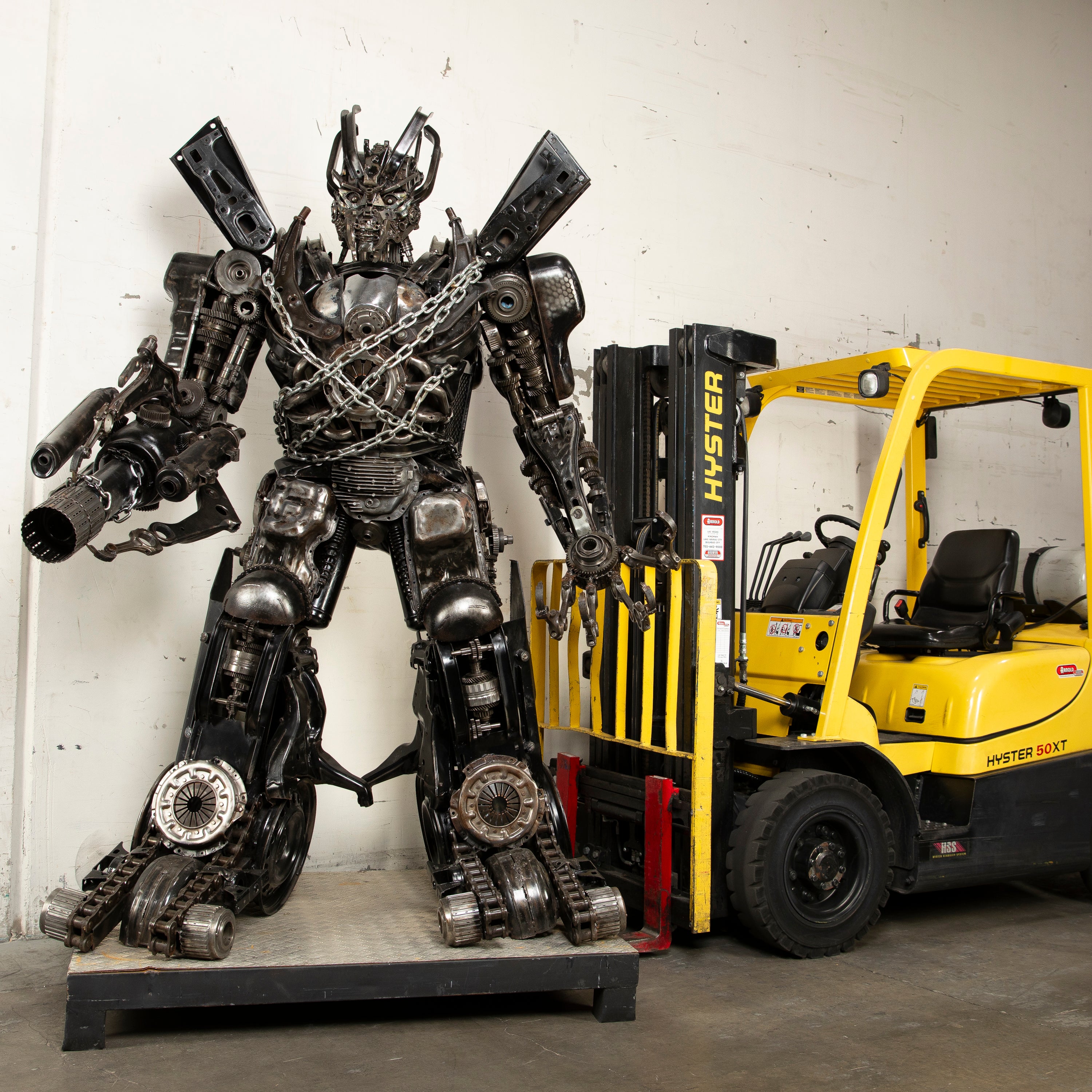 97" Megatron Inspired Recycled Metal Art Sculpture