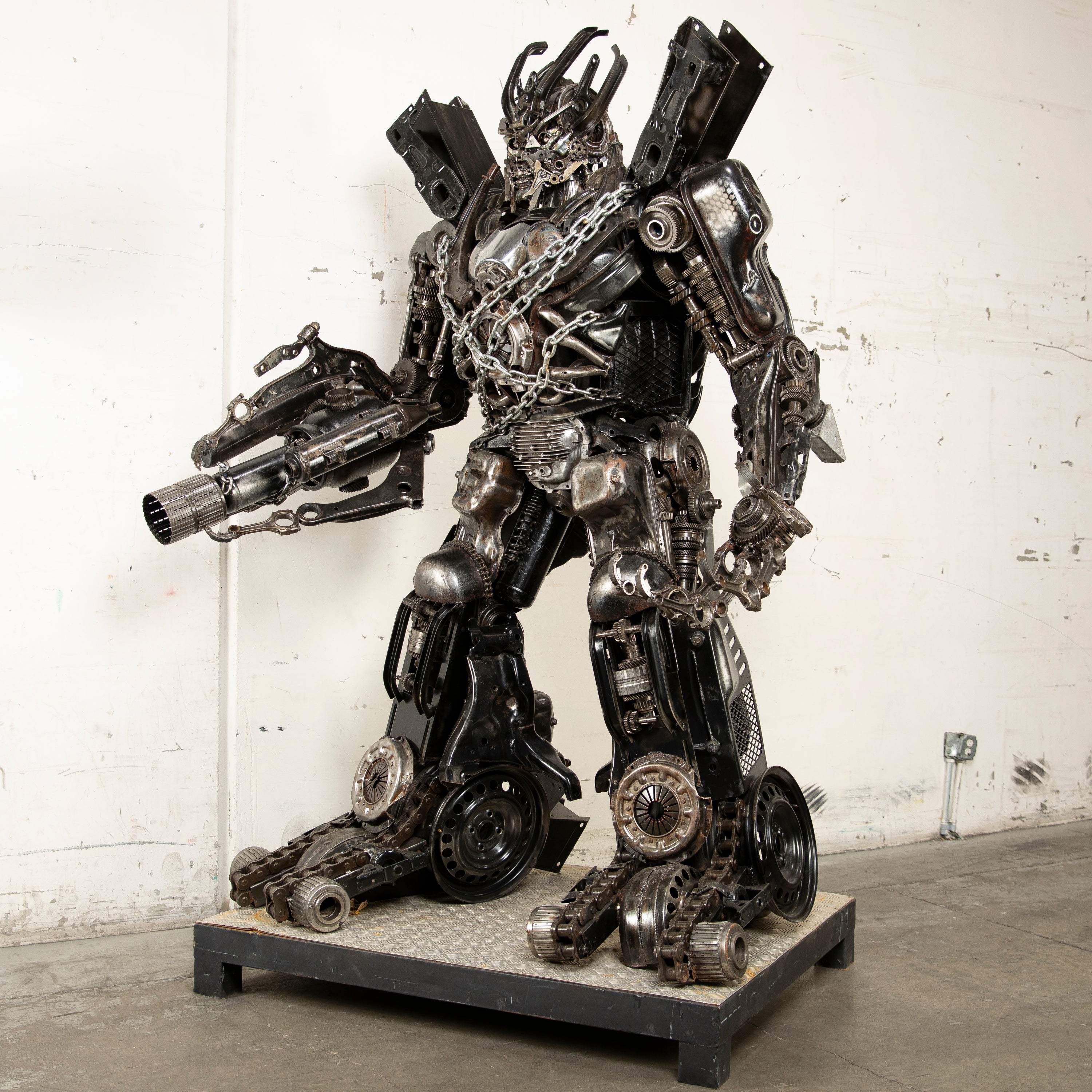 97" Megatron Inspired Recycled Metal Art Sculpture