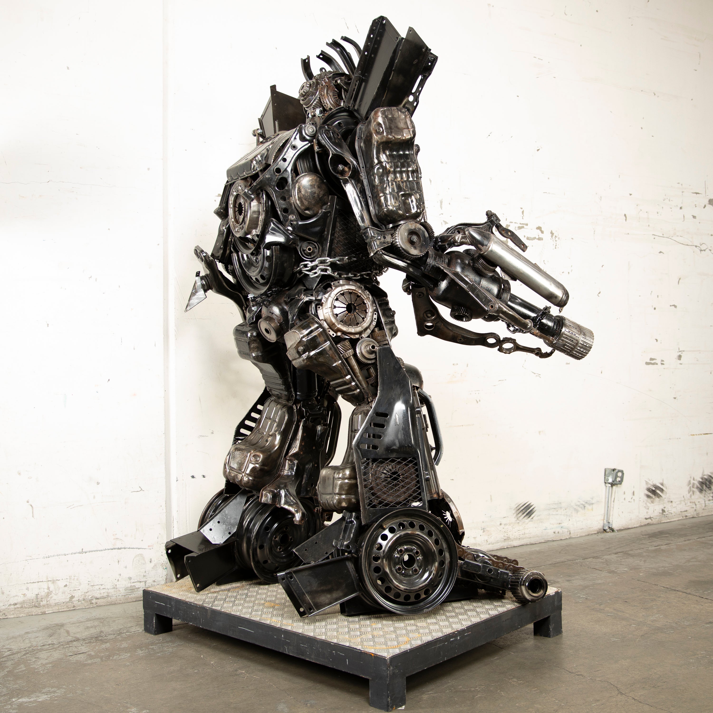 97" Megatron Inspired Recycled Metal Art Sculpture