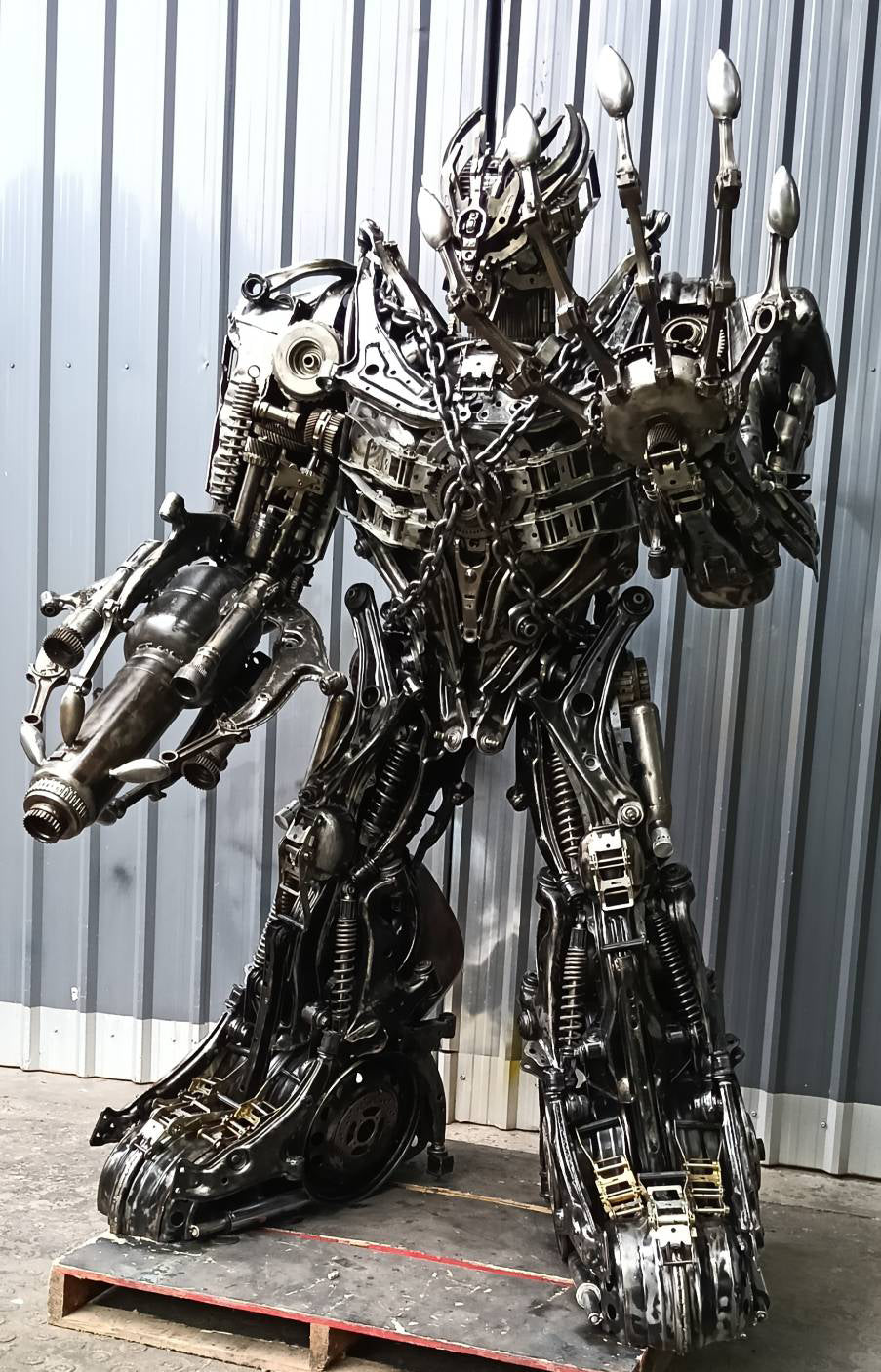 91" Megatron Inspired Recycled Metal Art Sculpture