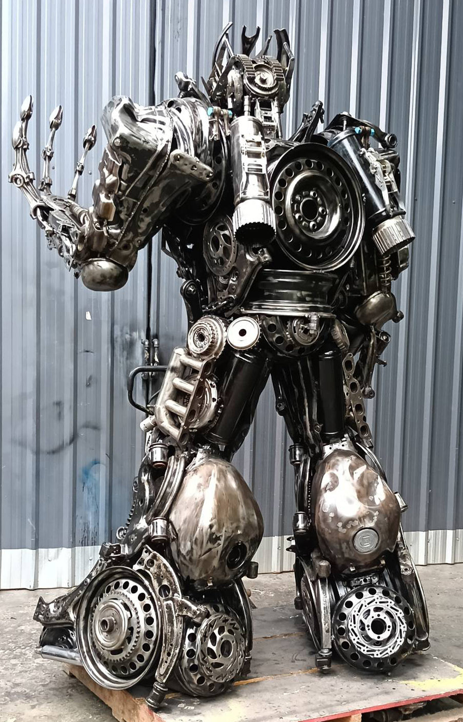 91" Megatron Inspired Recycled Metal Art Sculpture