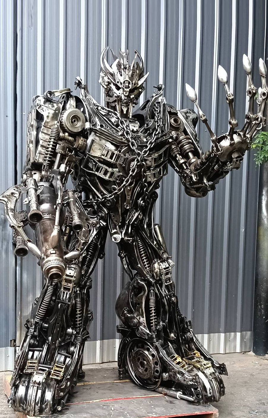 91" Megatron Inspired Recycled Metal Art Sculpture