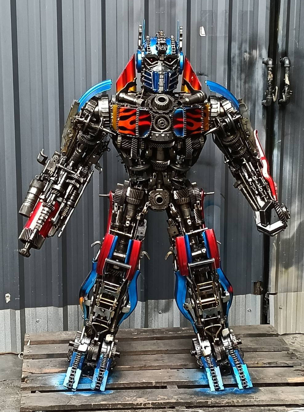 55" Optimus Prime Inspired Recycled Metal Art Sculpture