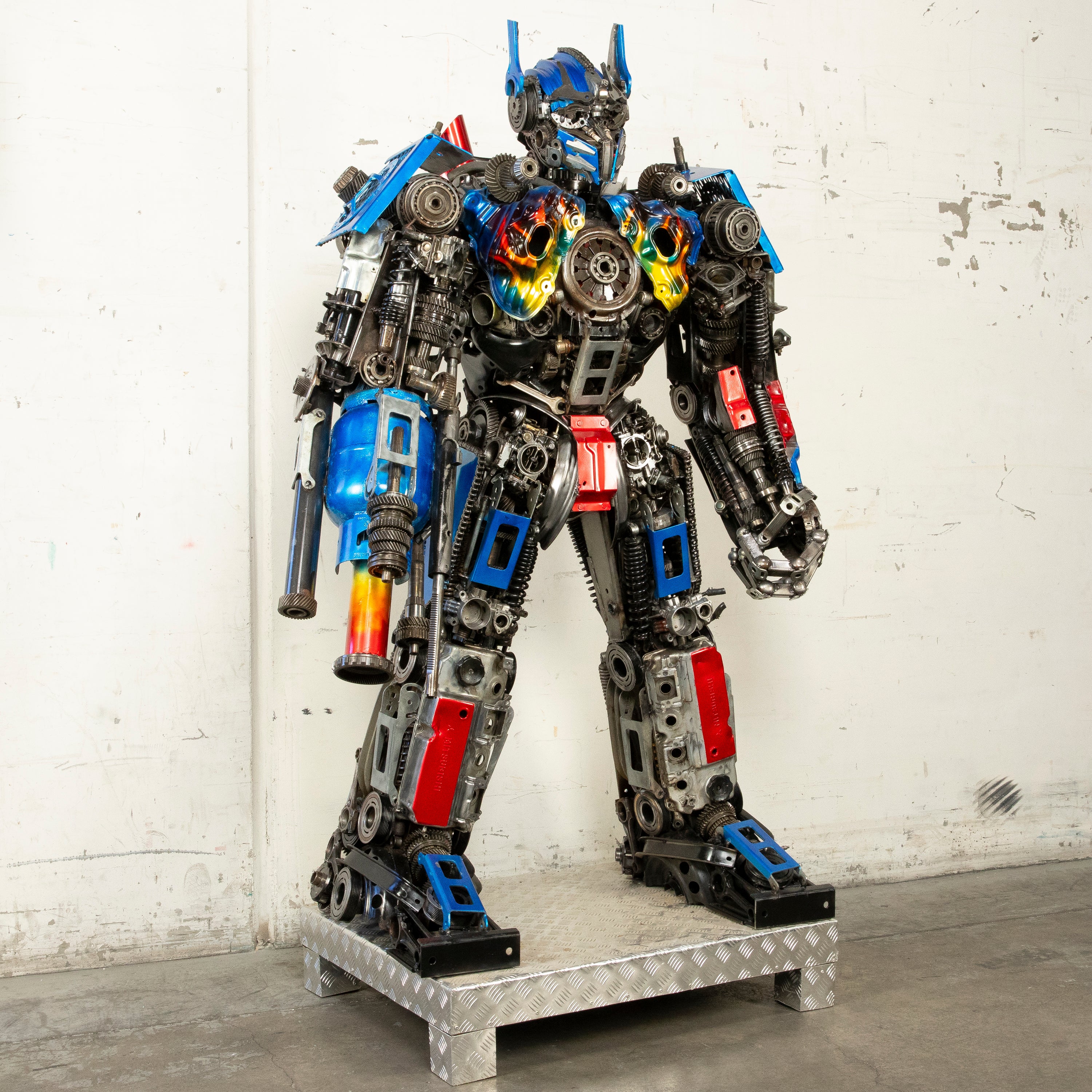 79" Optimus Prime Inspired Recycled Metal Art Sculpture