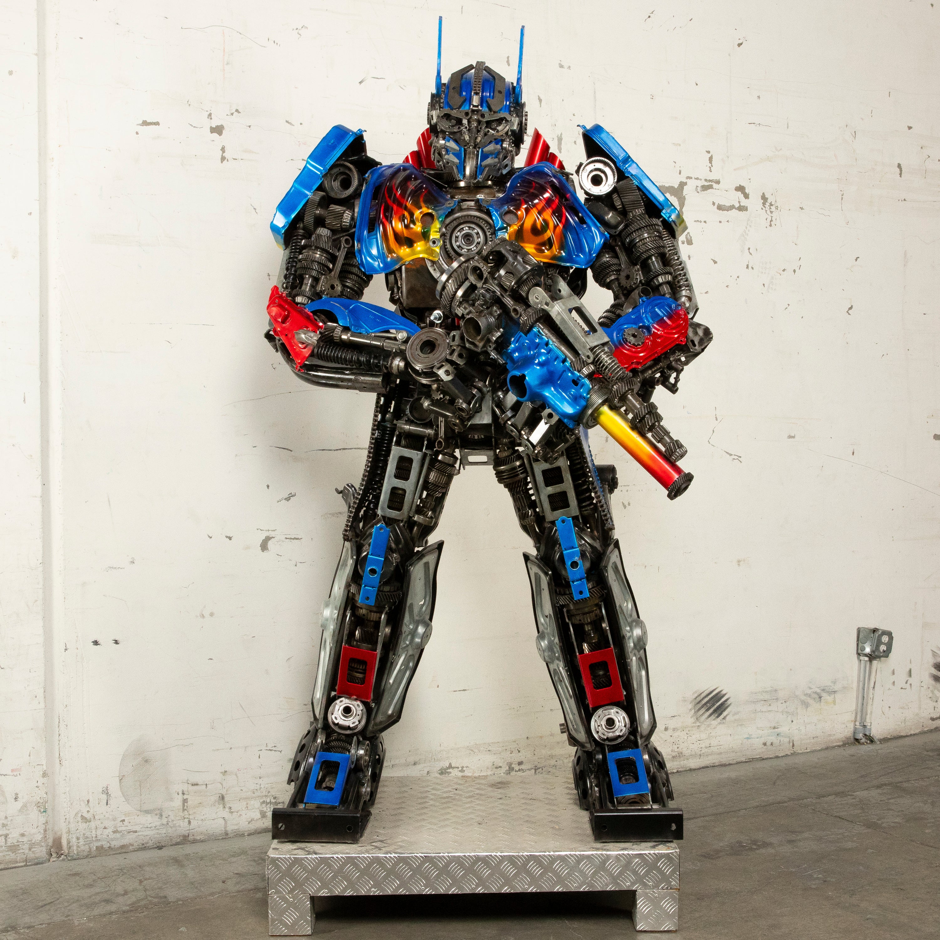 79" Optimus Prime Inspired Recycled Metal Art Sculpture