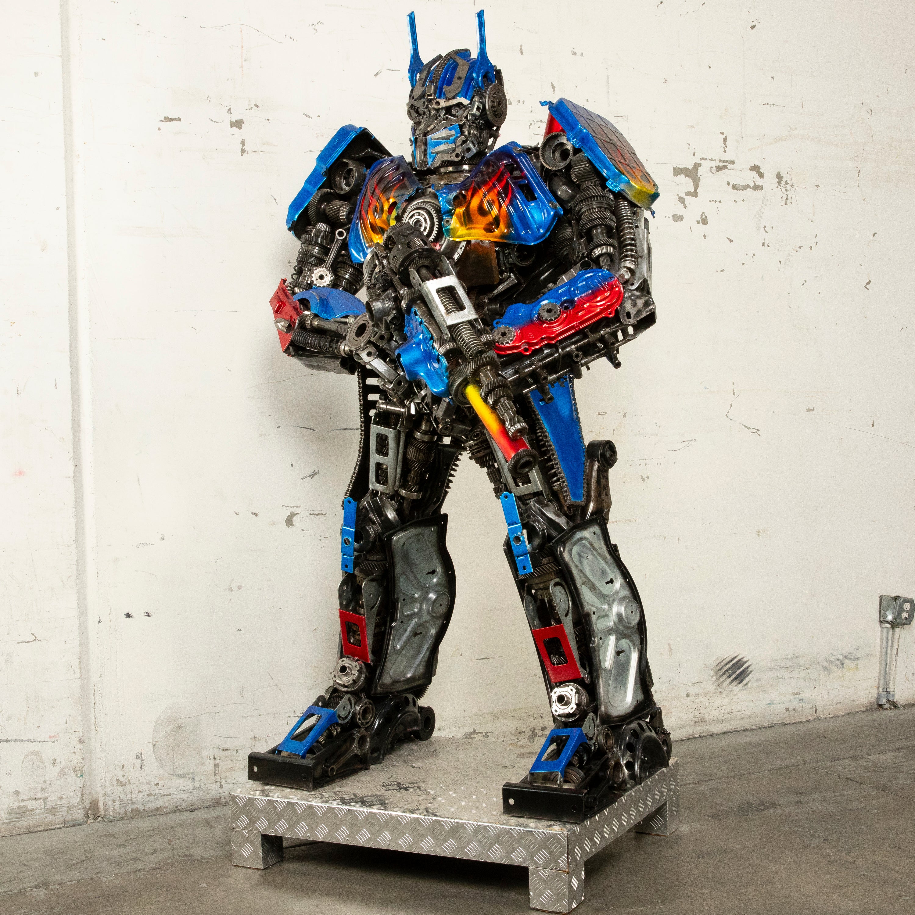 79" Optimus Prime Inspired Recycled Metal Art Sculpture