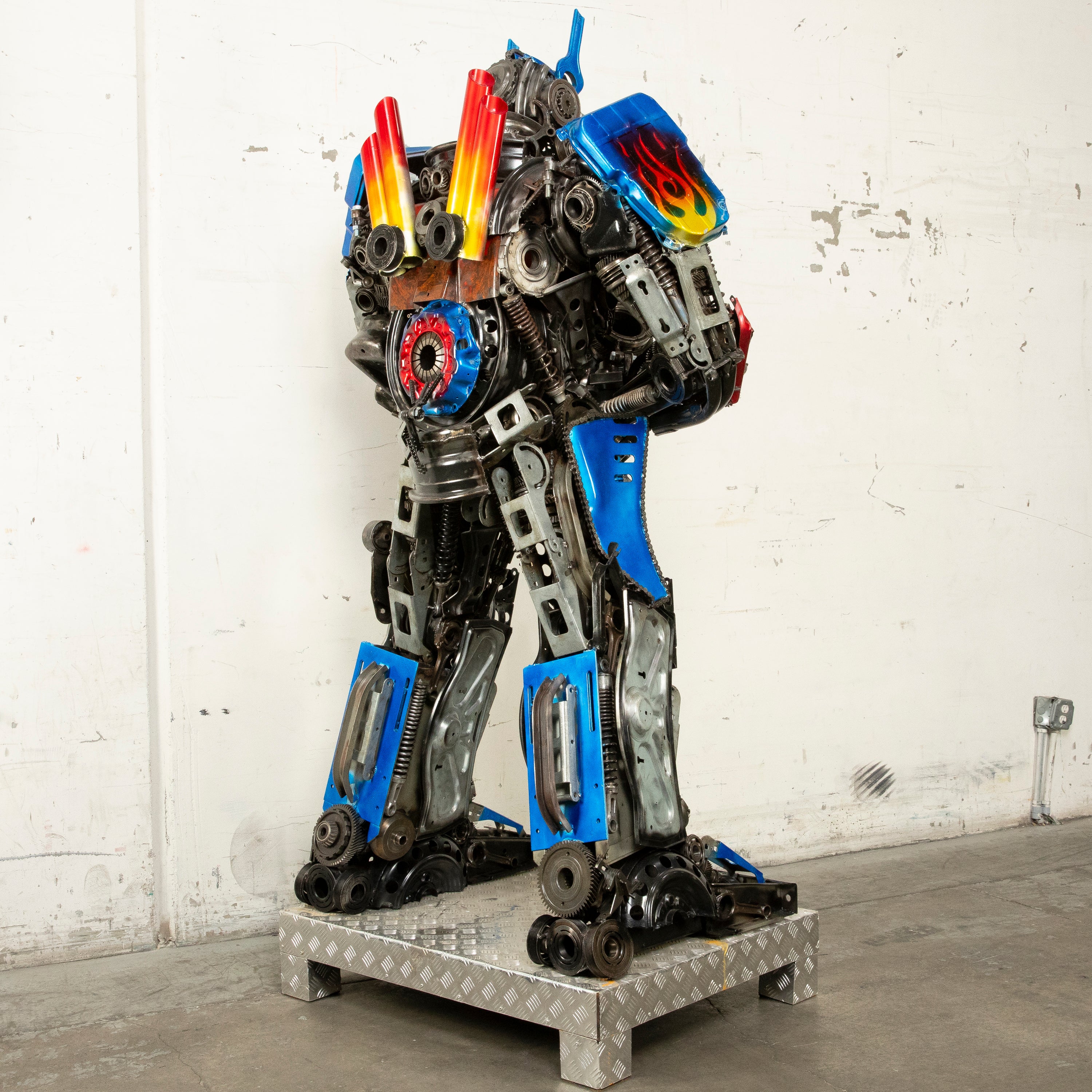 79" Optimus Prime Inspired Recycled Metal Art Sculpture