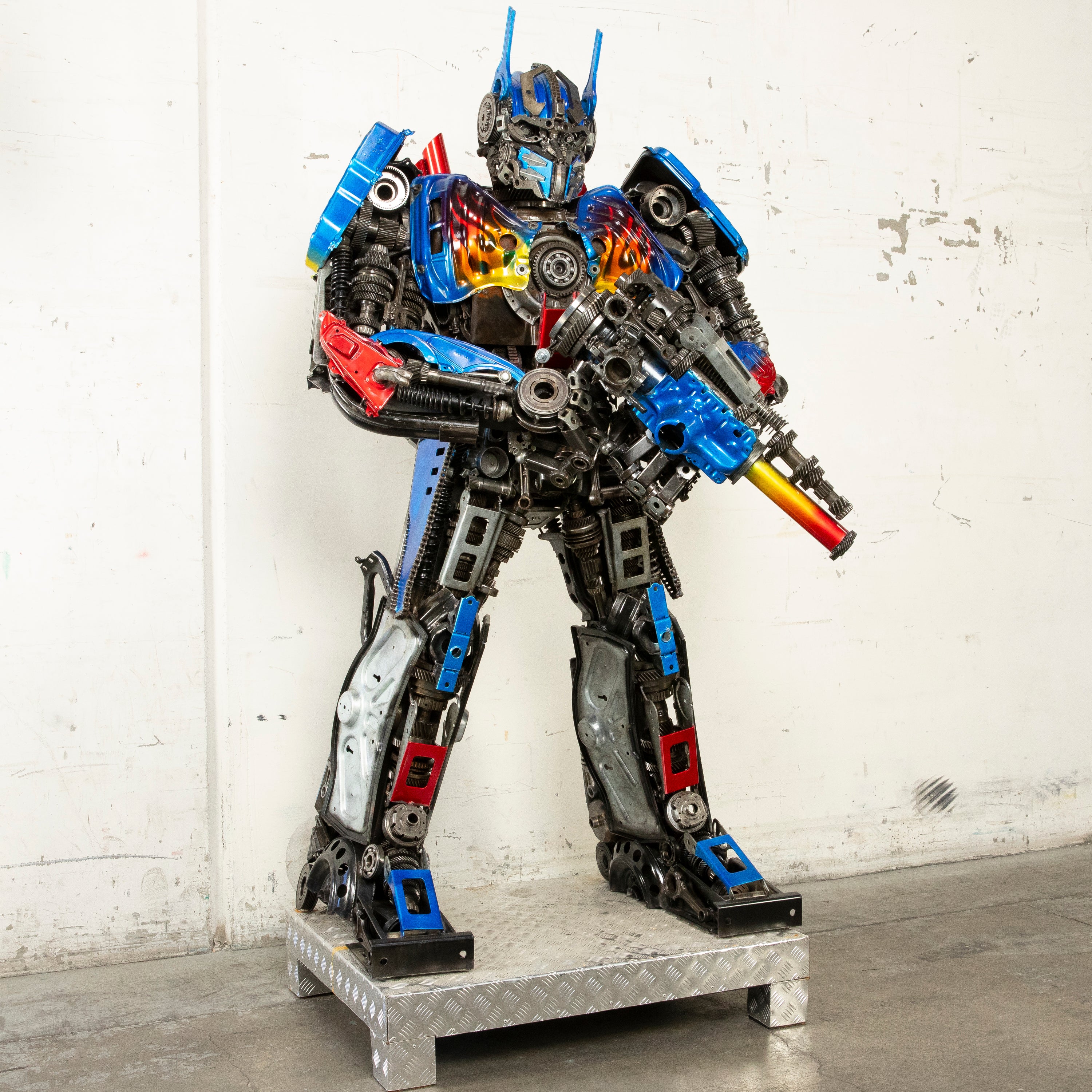 79" Optimus Prime Inspired Recycled Metal Art Sculpture