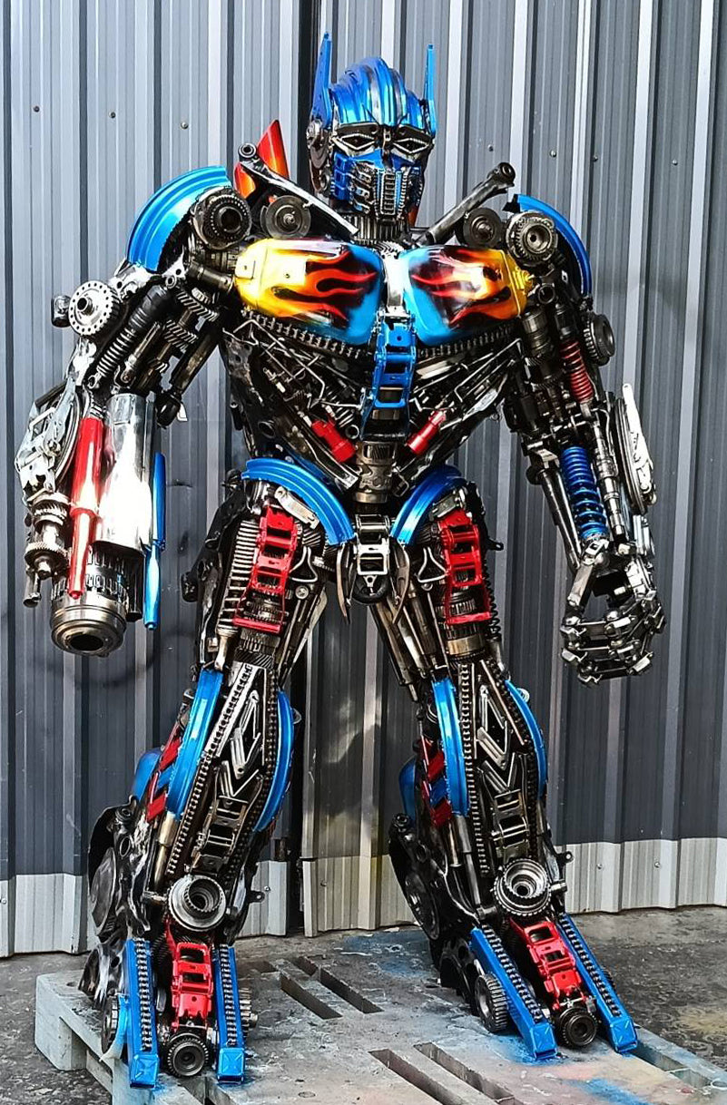 79" Optimus Prime Inspired Recycled Metal Art Sculpture