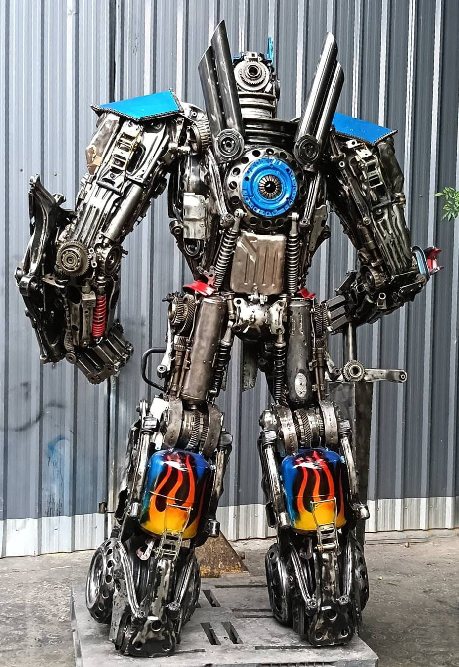 91" Optimus Prime Inspired Recycled Metal Art Sculpture