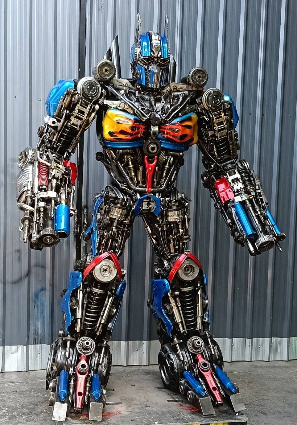91" Optimus Prime Inspired Recycled Metal Art Sculpture