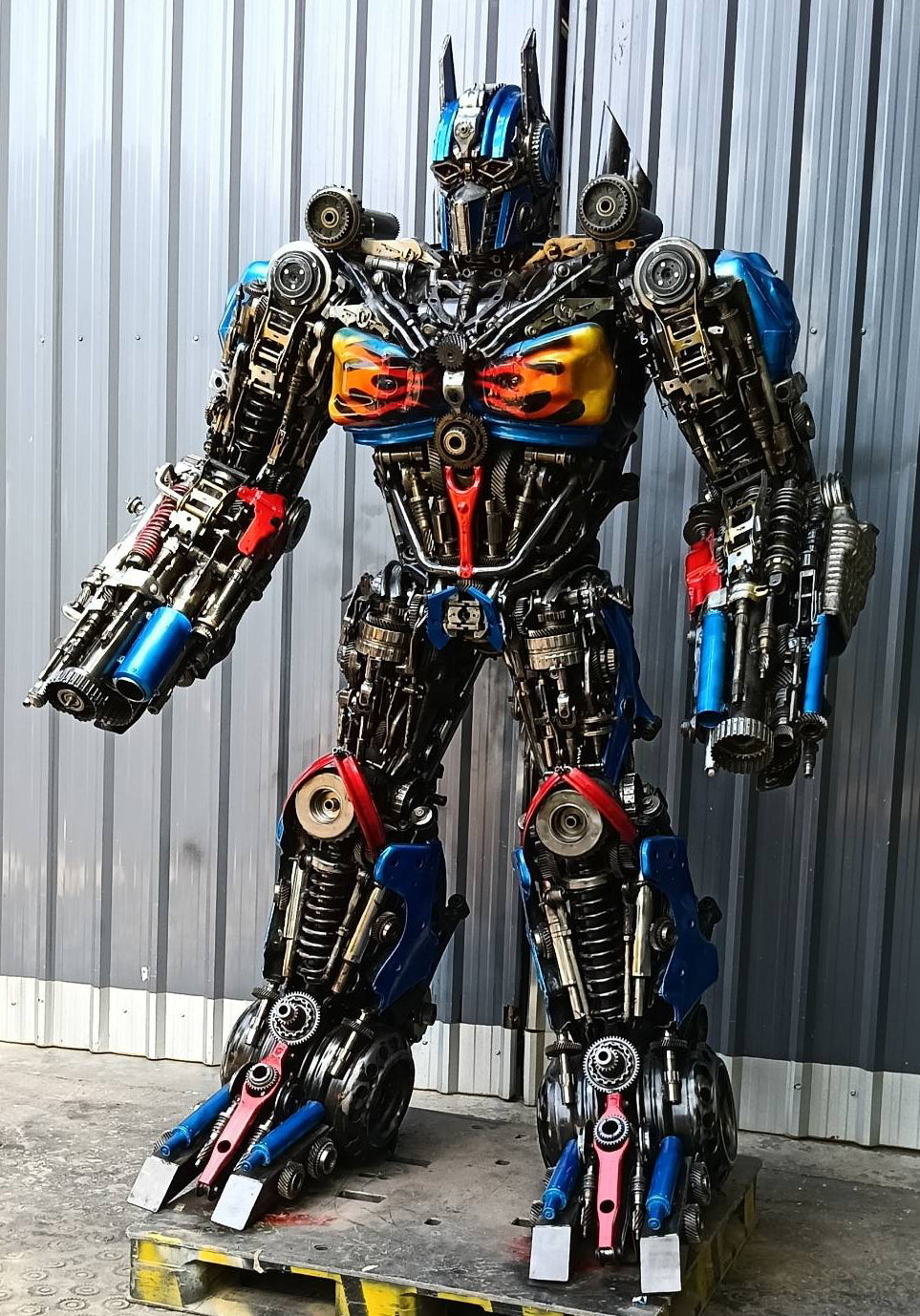 91" Optimus Prime Inspired Recycled Metal Art Sculpture