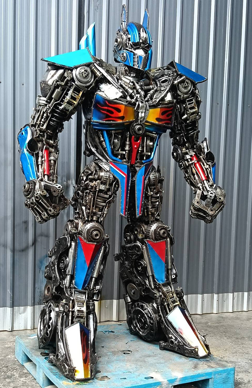 91" Optimus Prime Inspired Recycled Metal Art Sculpture