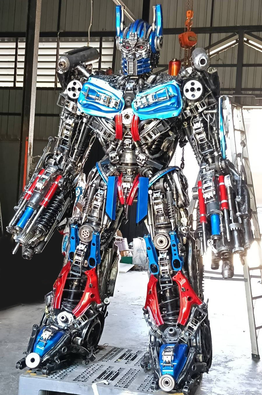 102" Optimus Prime Inspired Recycled Metal Art Sculpture