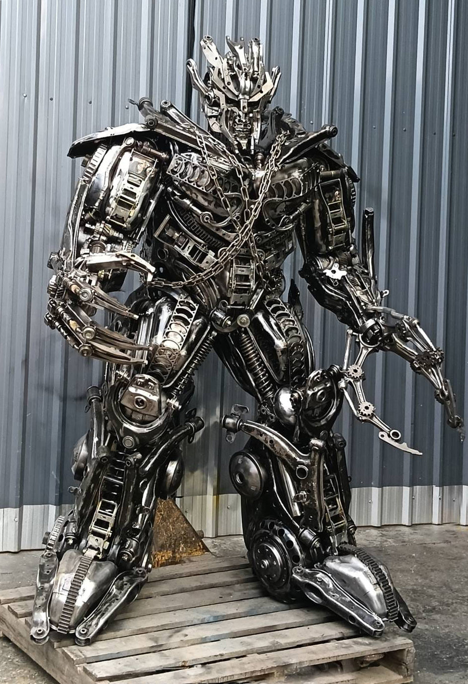 79" Megatron Inspired Recycled Metal Art Sculpture