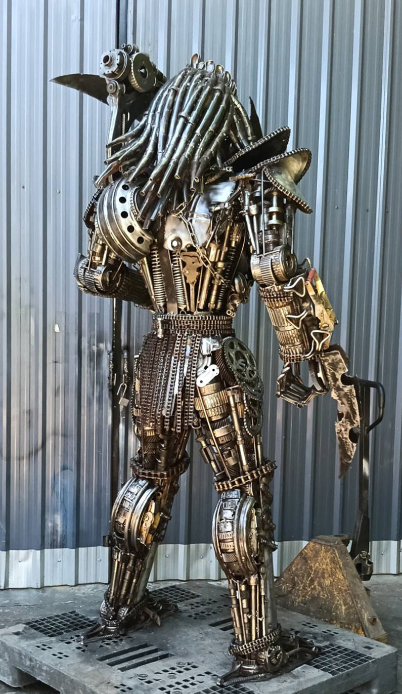 79" Predator Inspired Recycled Metal Art Sculpture