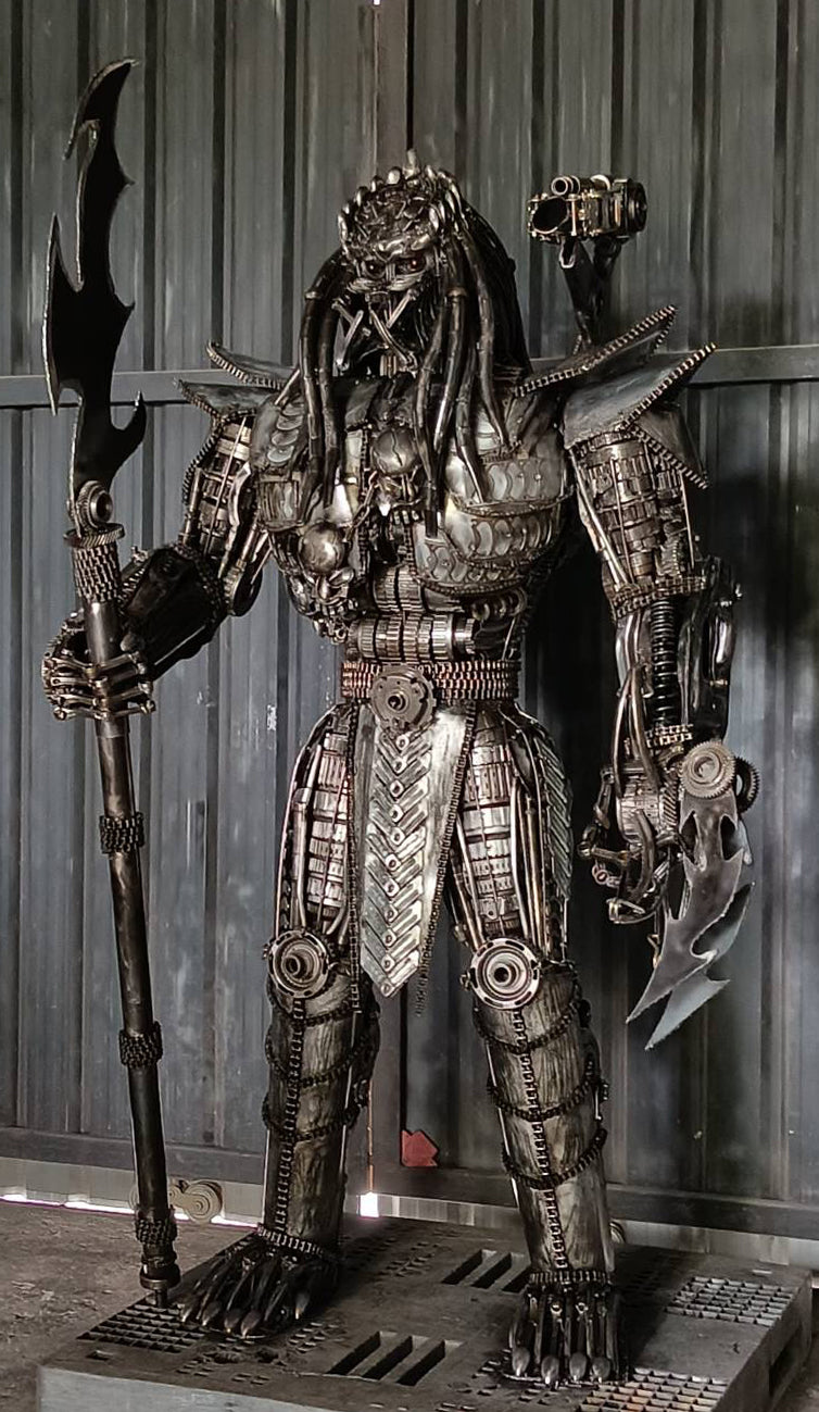 79" Predator Inspired Recycled Metal Art Sculpture
