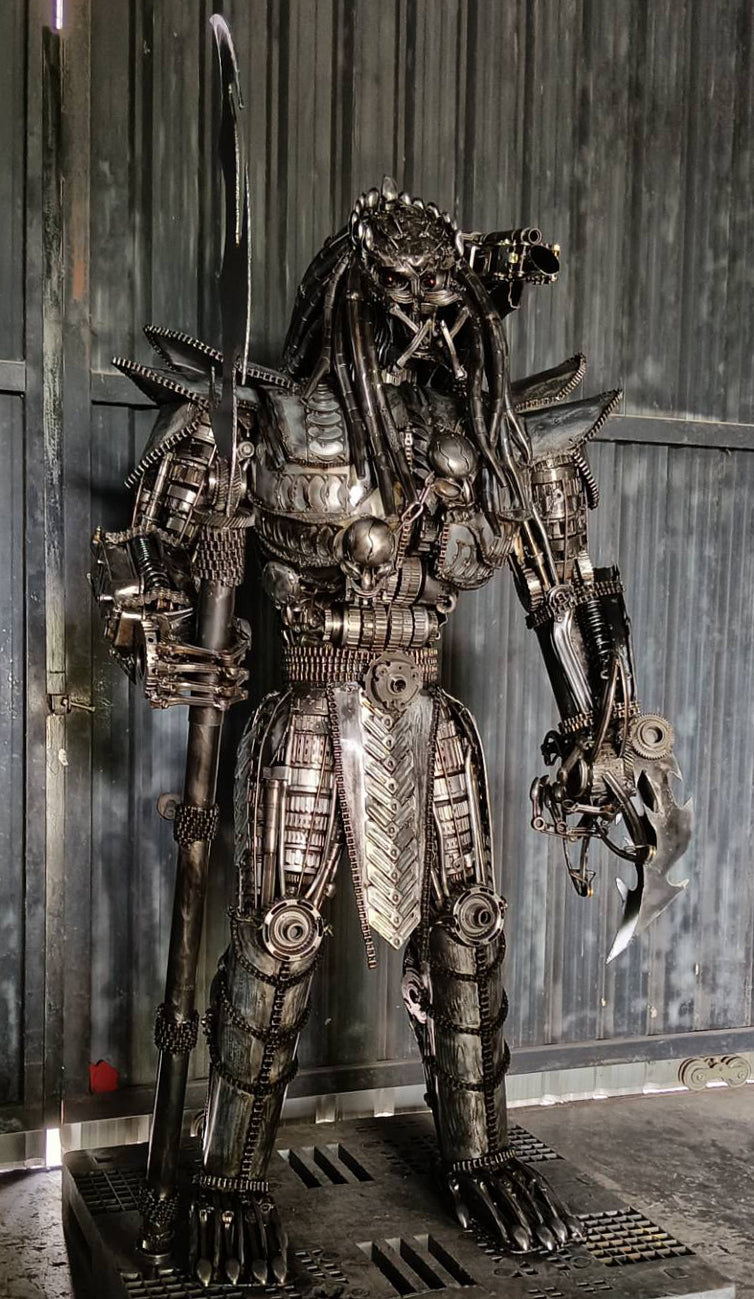 79" Predator Inspired Recycled Metal Art Sculpture