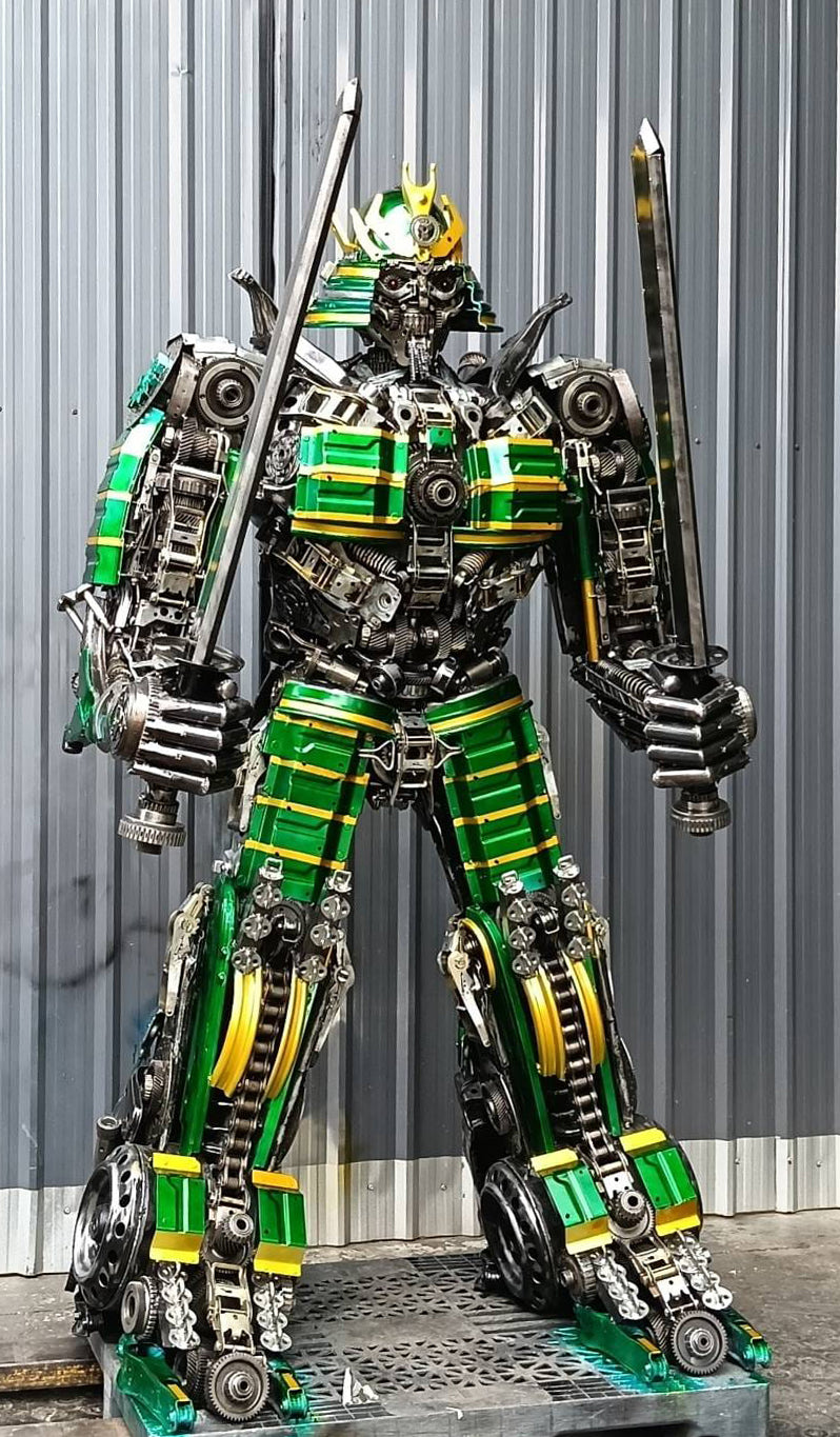 91" Samurai Recycled Metal Art Sculpture