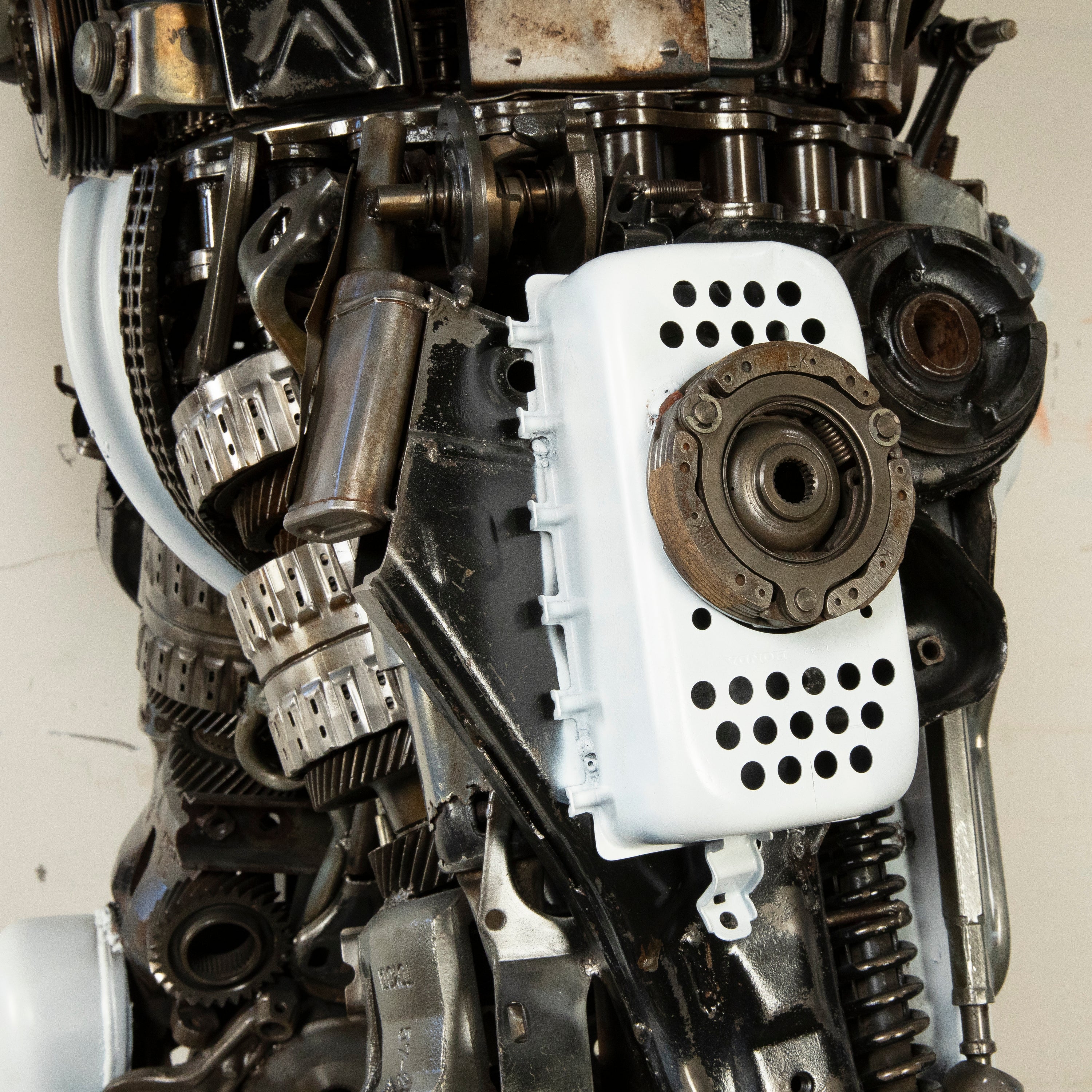 91" Black Storm Trooper Inspired Recycled Metal Art Sculpture