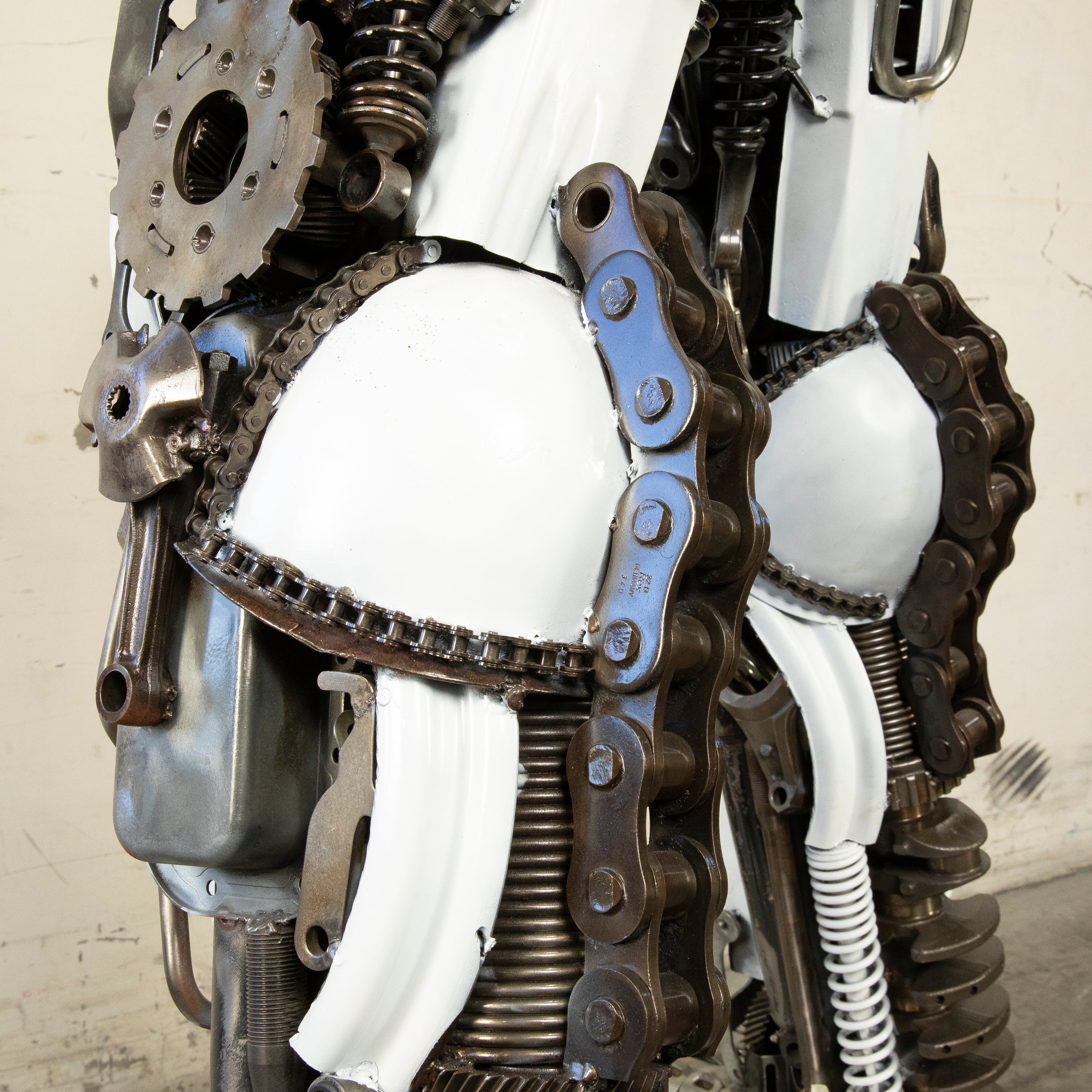 91" Black Storm Trooper Inspired Recycled Metal Art Sculpture