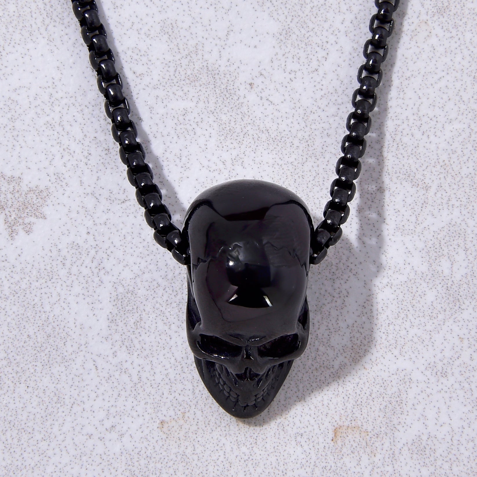 Black Gun Metal Steel Hearts Necklace