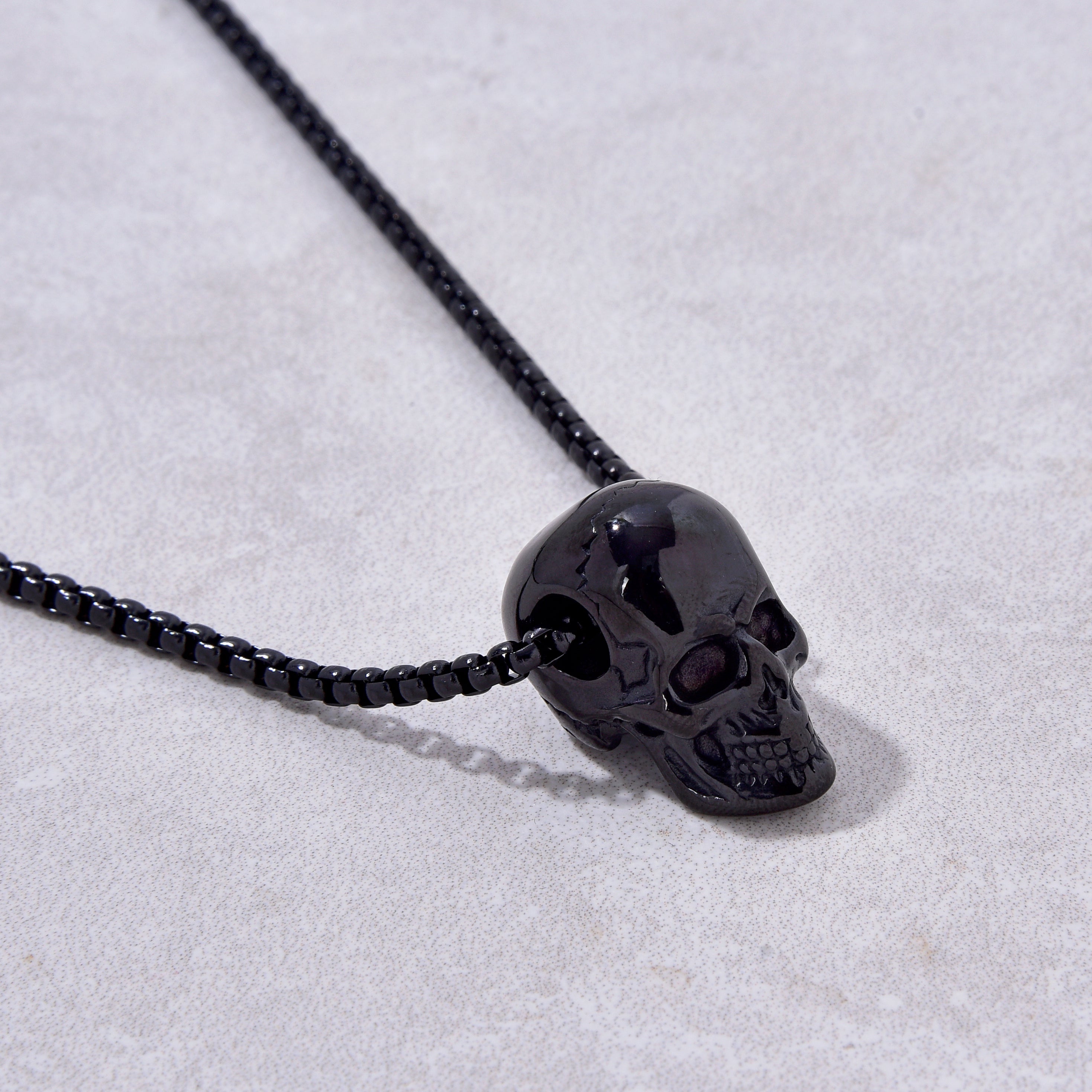 Black Gun Metal Steel Hearts Necklace