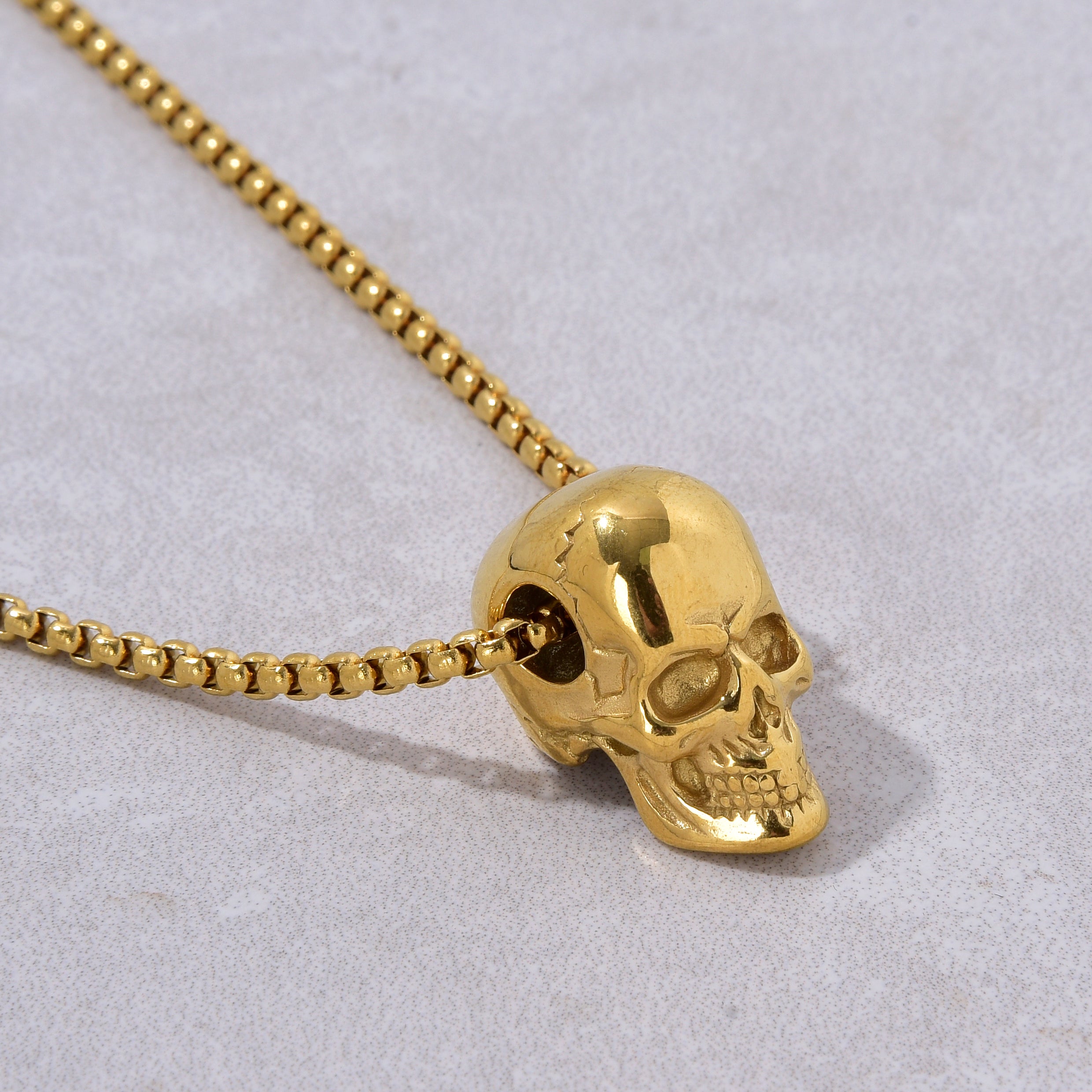 Gold Steel Hearts Necklace