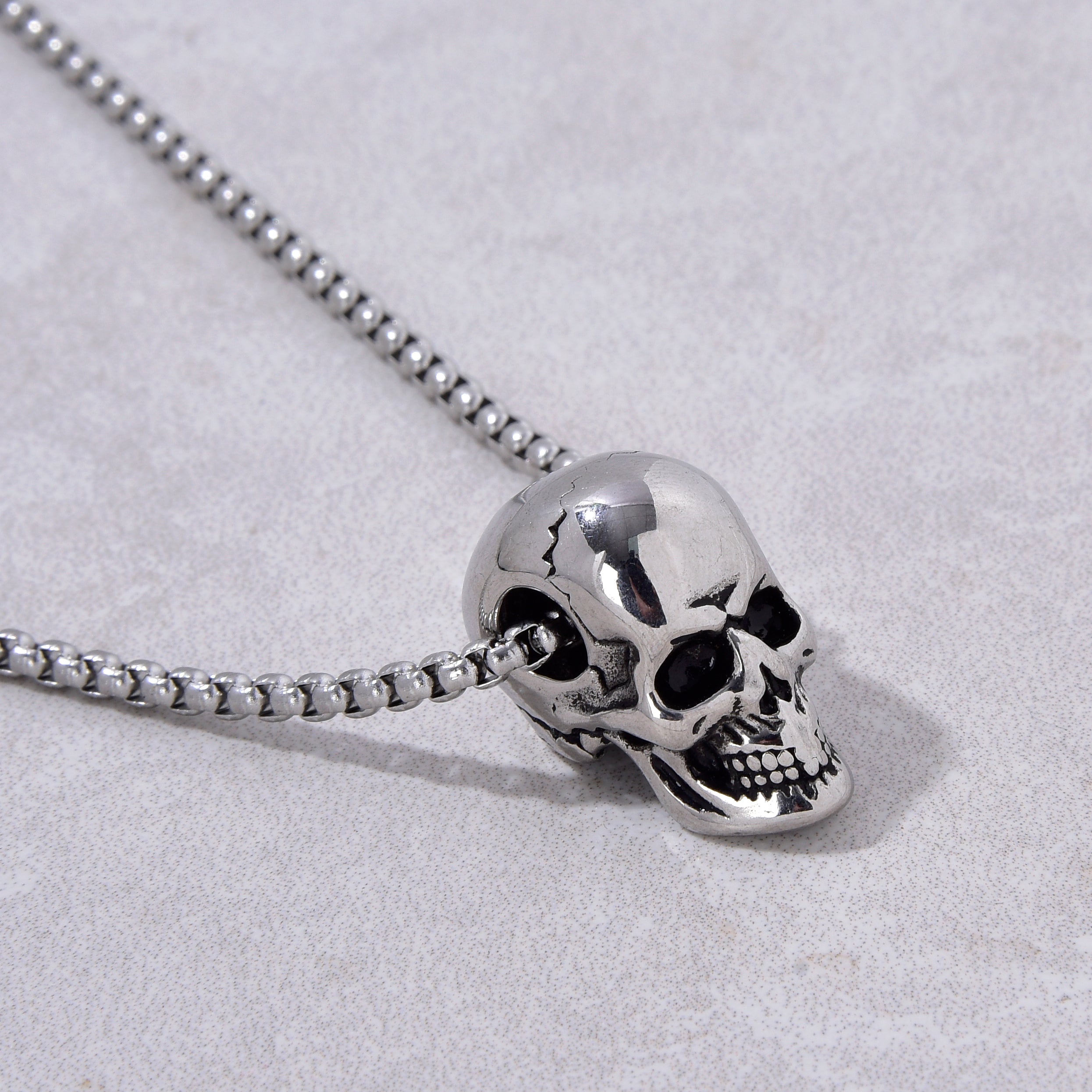 Silver Steel Hearts Necklace