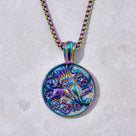 Aurora Borealis Steel Hearts Necklace