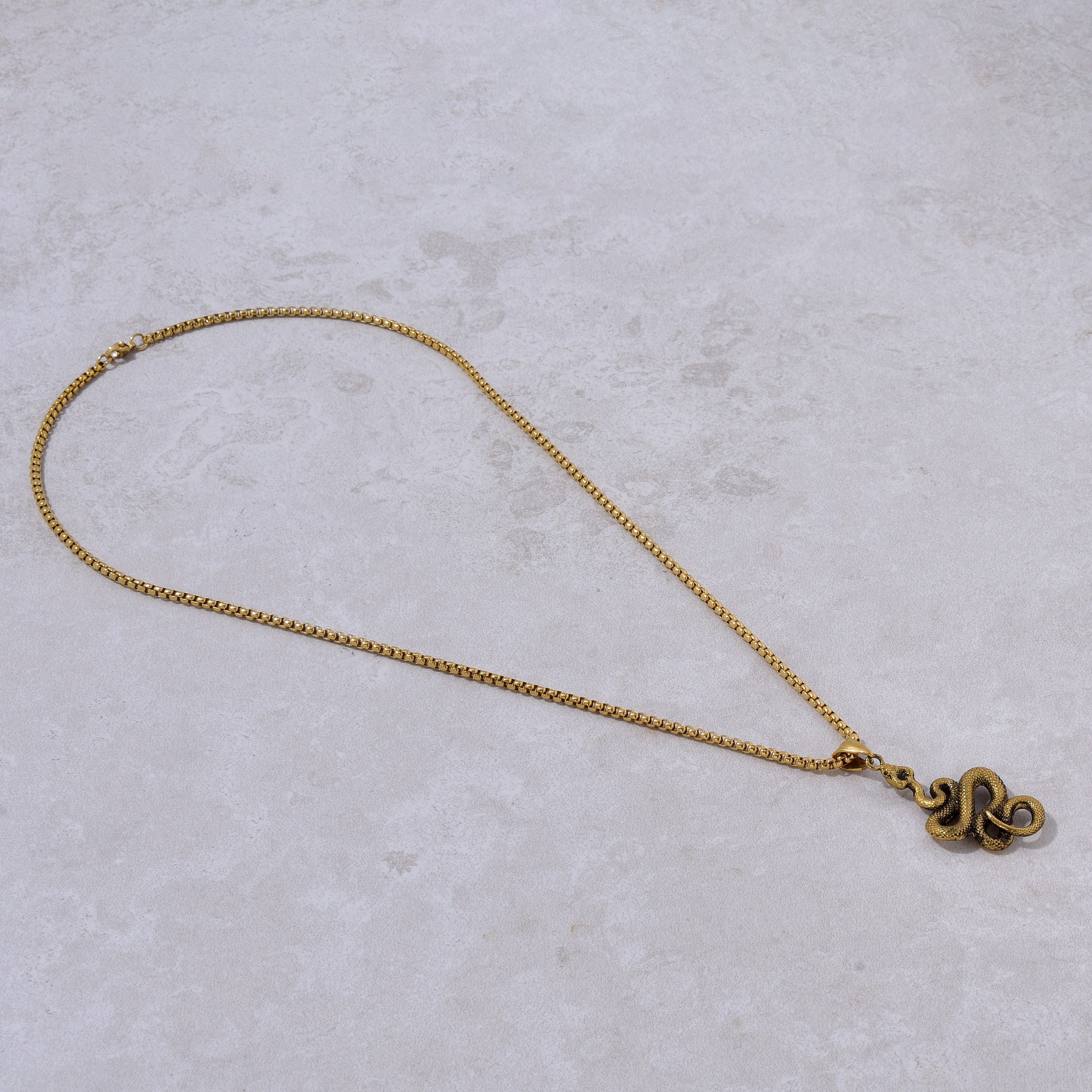 Gold Steel Hearts Necklace