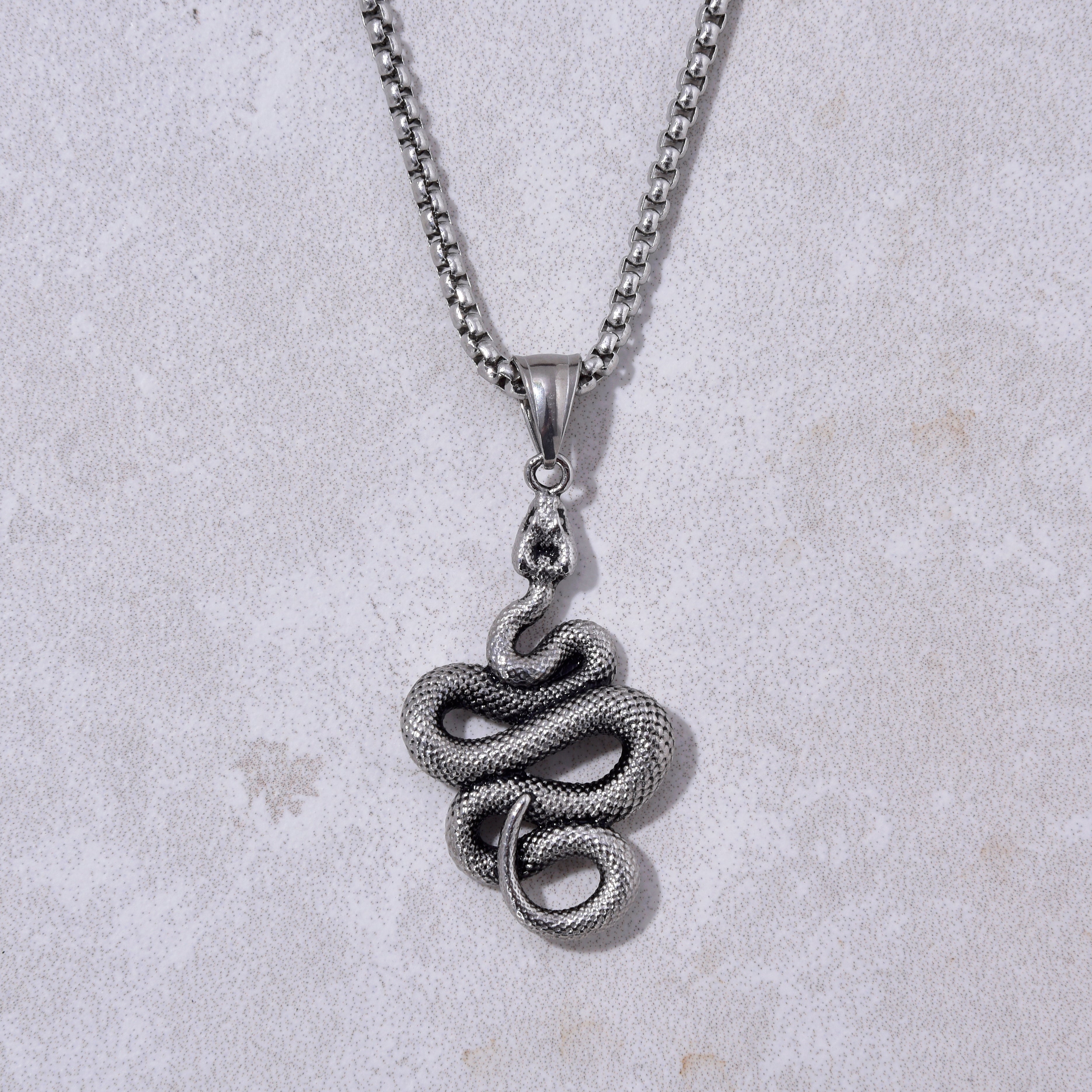 Silver Steel Hearts Necklace