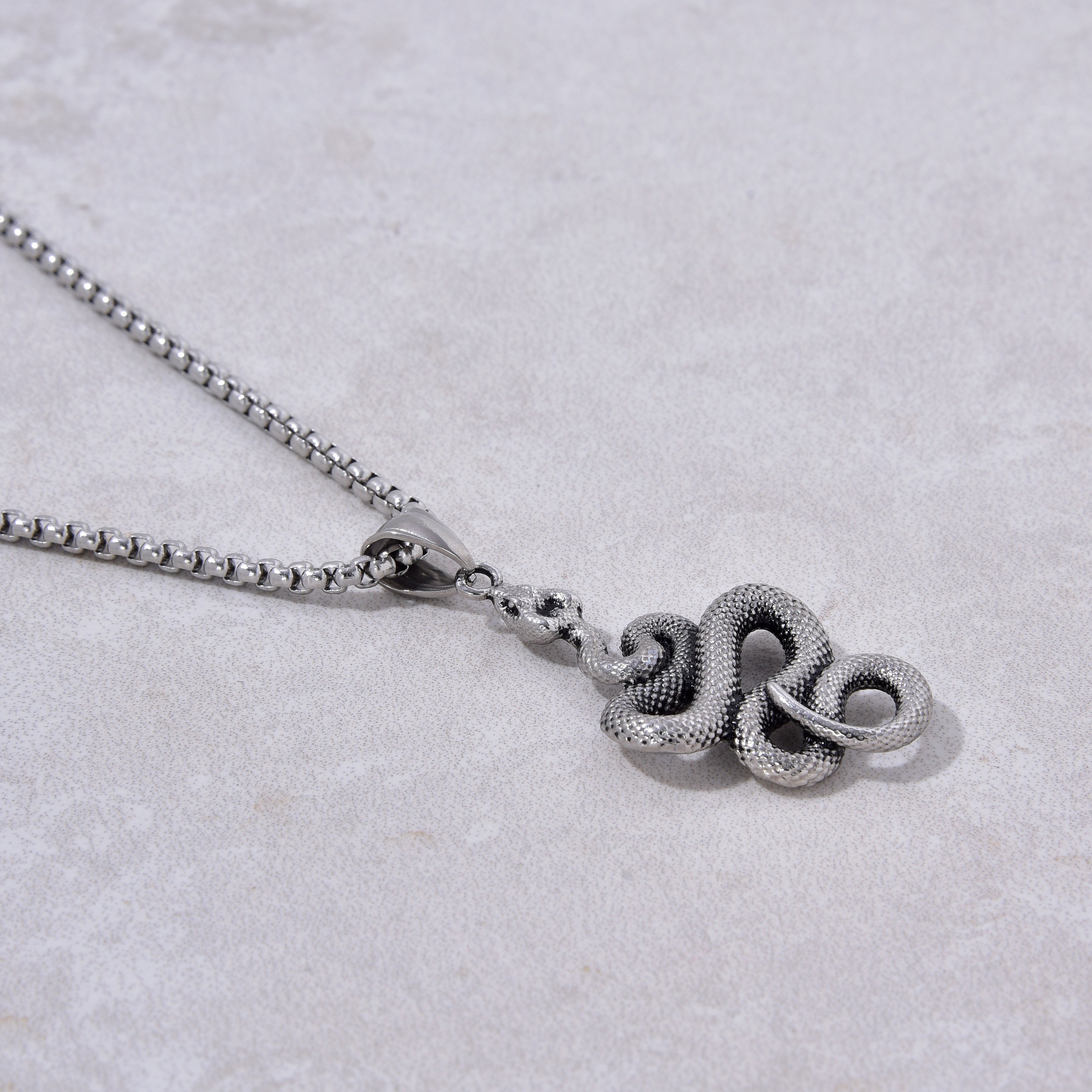 Silver Steel Hearts Necklace