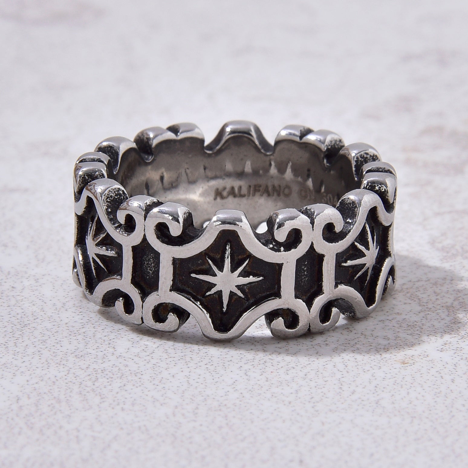 Silver Starflash Steel Hearts Ring