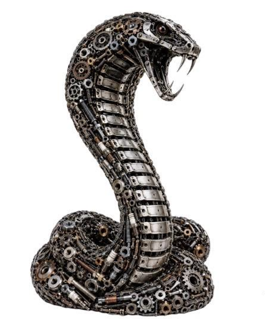 Cobra Recycled Metal Sculpture - 5 ft