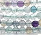Fluorite 3mm Necklace With Sterling Silver Clasp - 31
