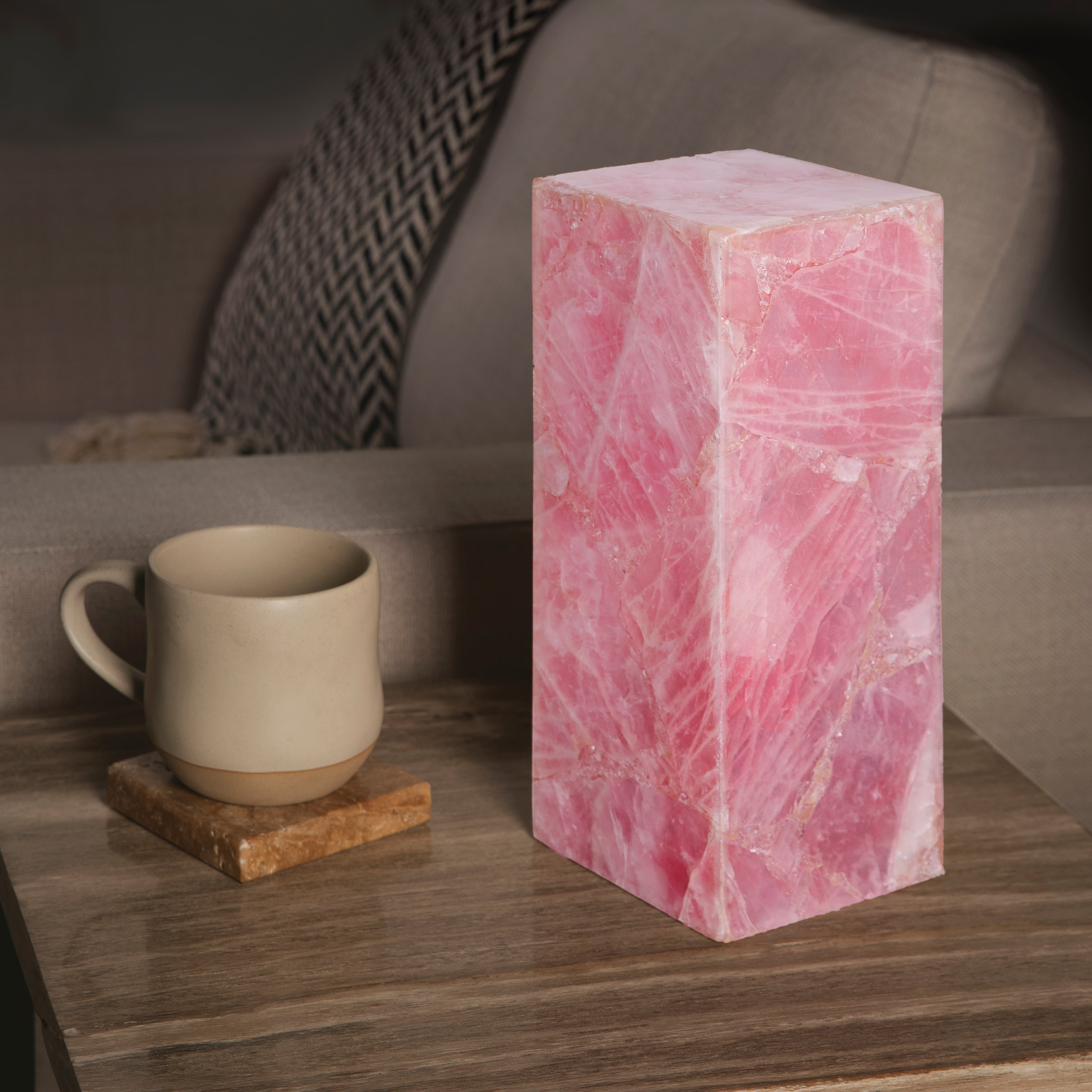 Rose Quartz Light Tower from Mexico - 12"