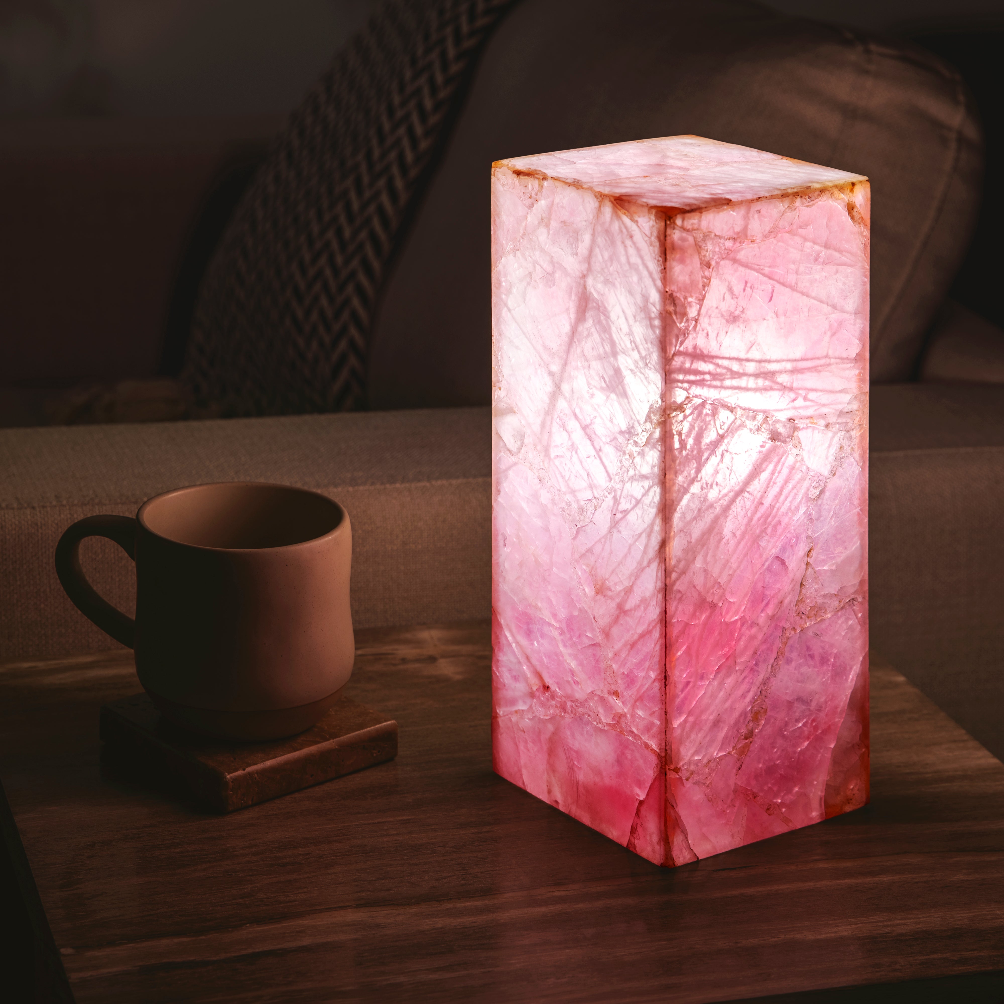 Rose Quartz Light Tower from Mexico - 12"
