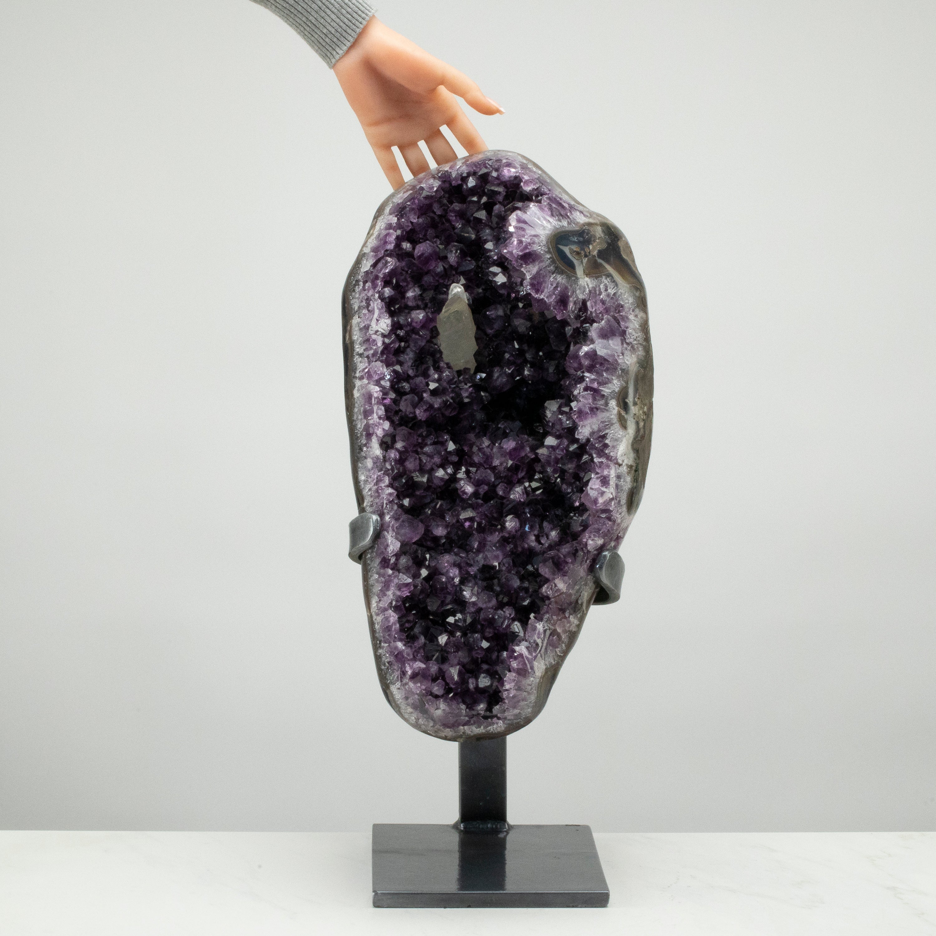 Uruguayan Amethyst Geode on Custom Stand - 22" / 44 lbs