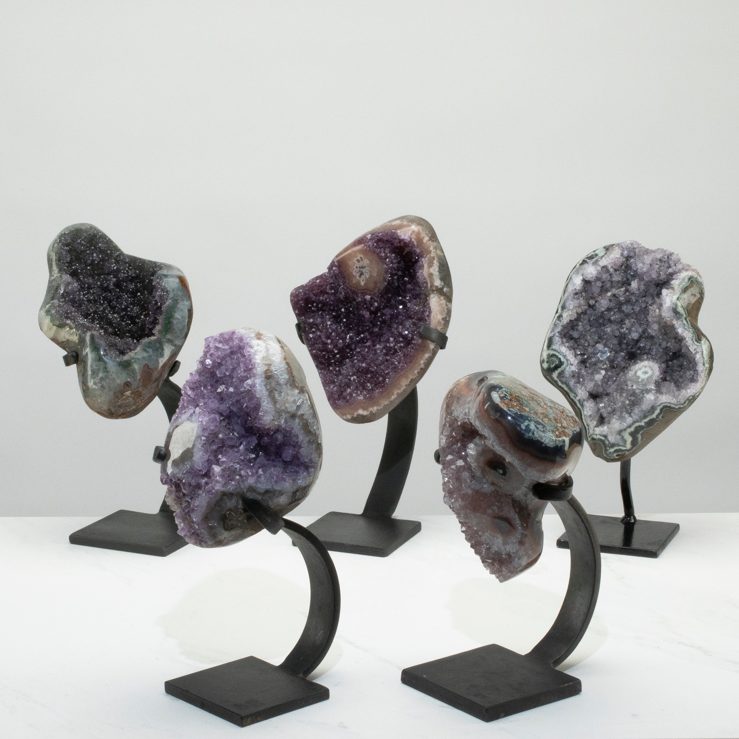 Uruguayan Amethyst Geode on Custom Stand  - 11" / 8 lbs (Good Quality)