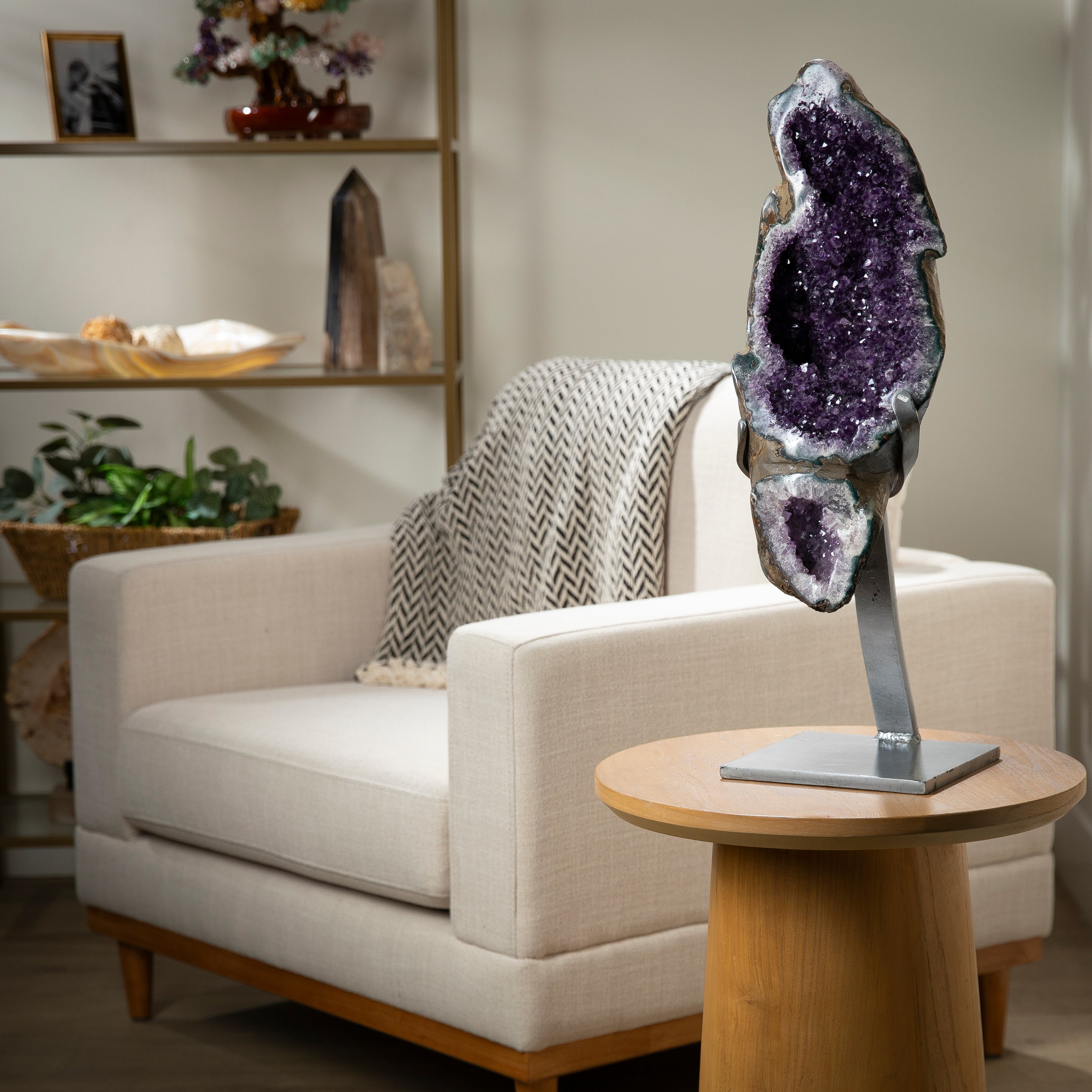 Uruguayan Amethyst Geode on Custom Stand - 26" / 39 lbs