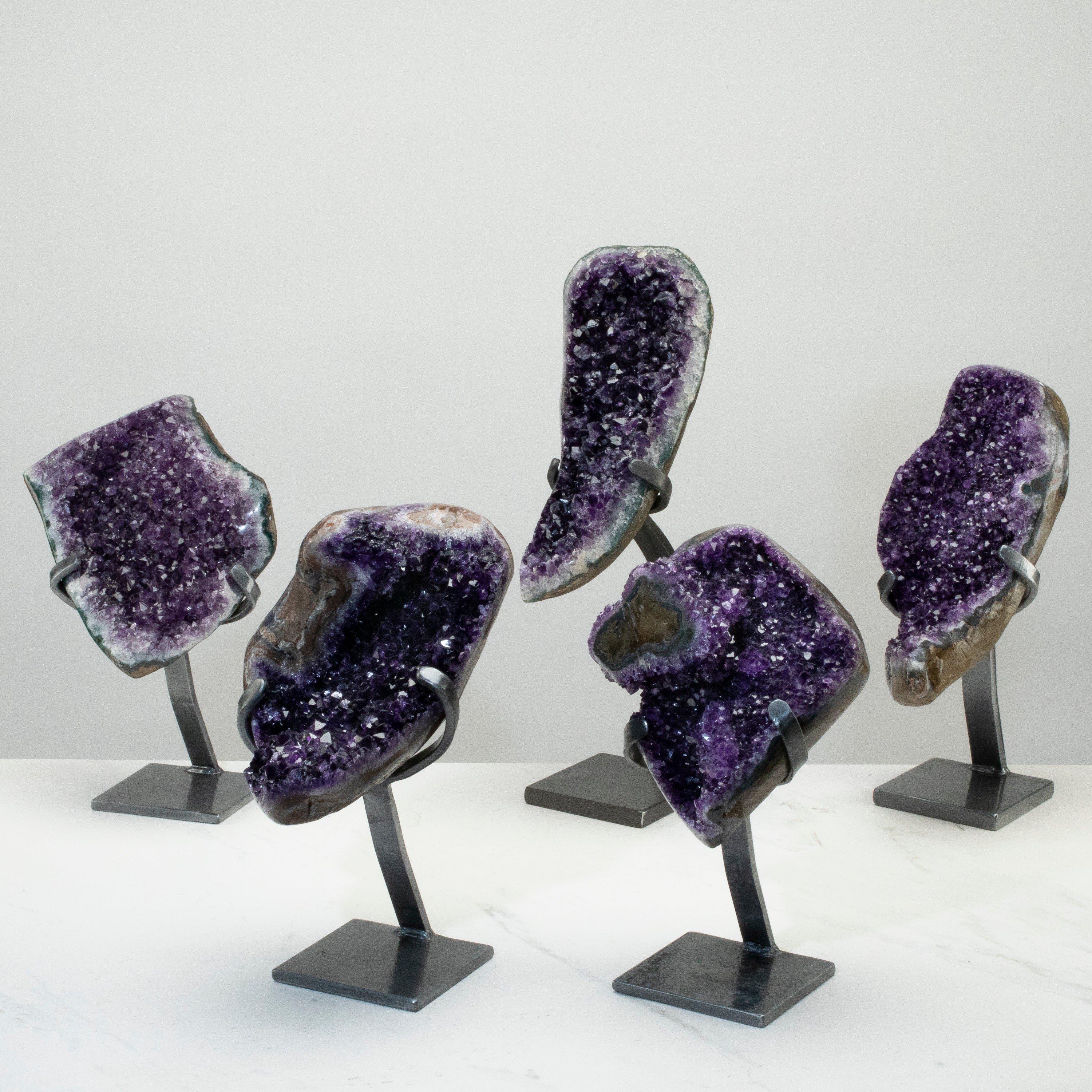 Uruguayan Amethyst Geode on Custom Stand - 12" / 8 lbs - (Best Quality)