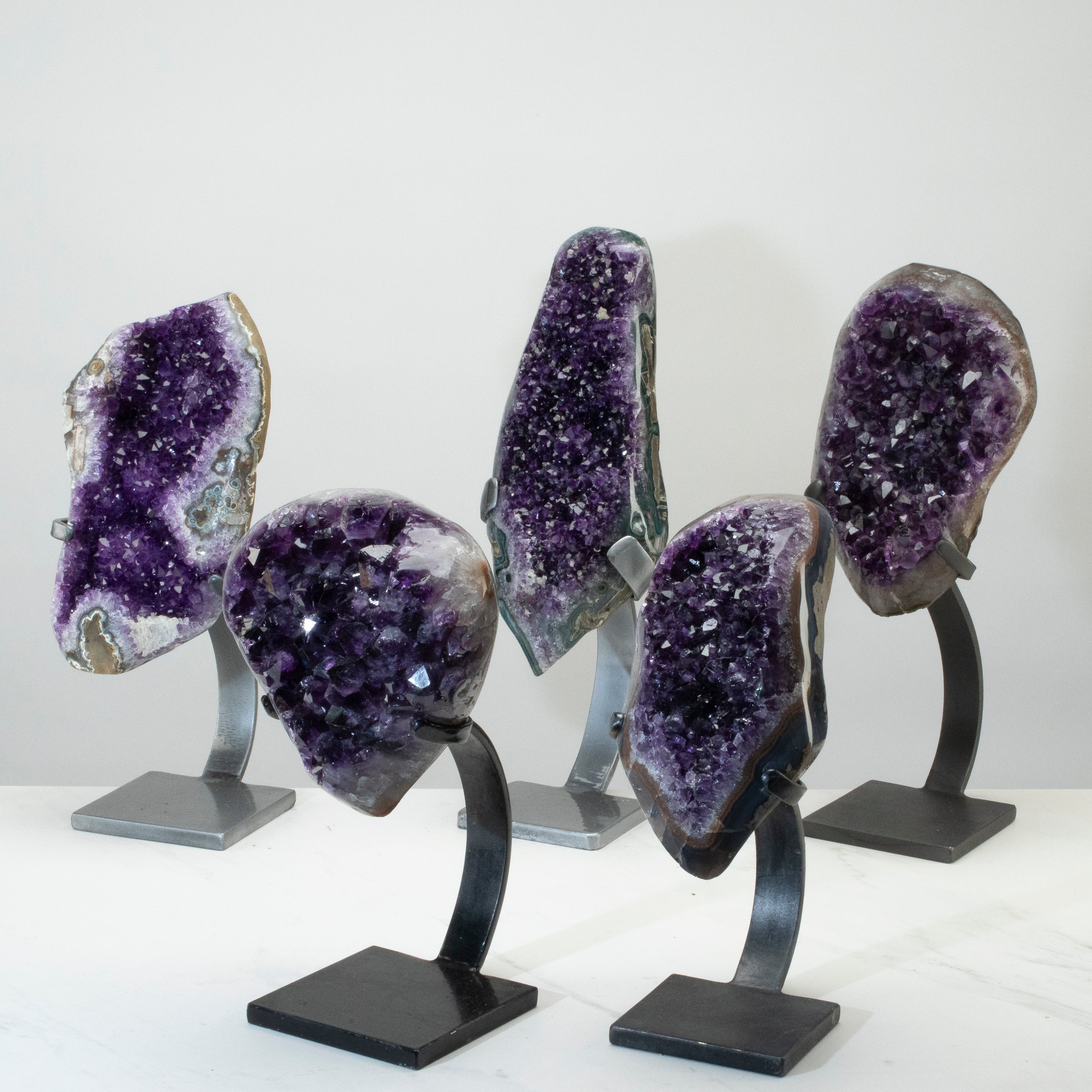 Uruguayan Amethyst Geode on Custom Stand - 14" / 11 lbs - (Best Quality)