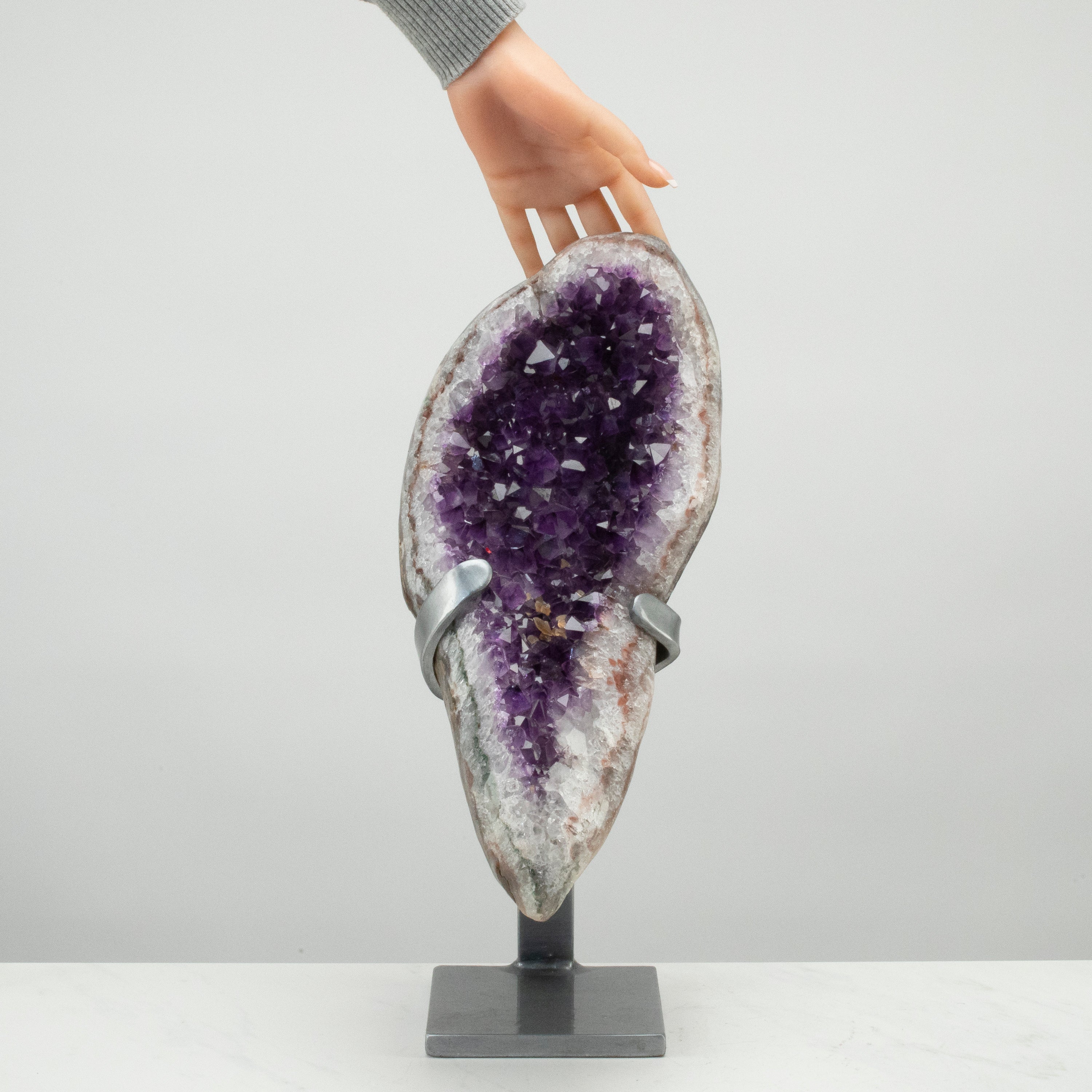 Uruguayan Amethyst Geode on Custom Stand - 17" / 19 lbs