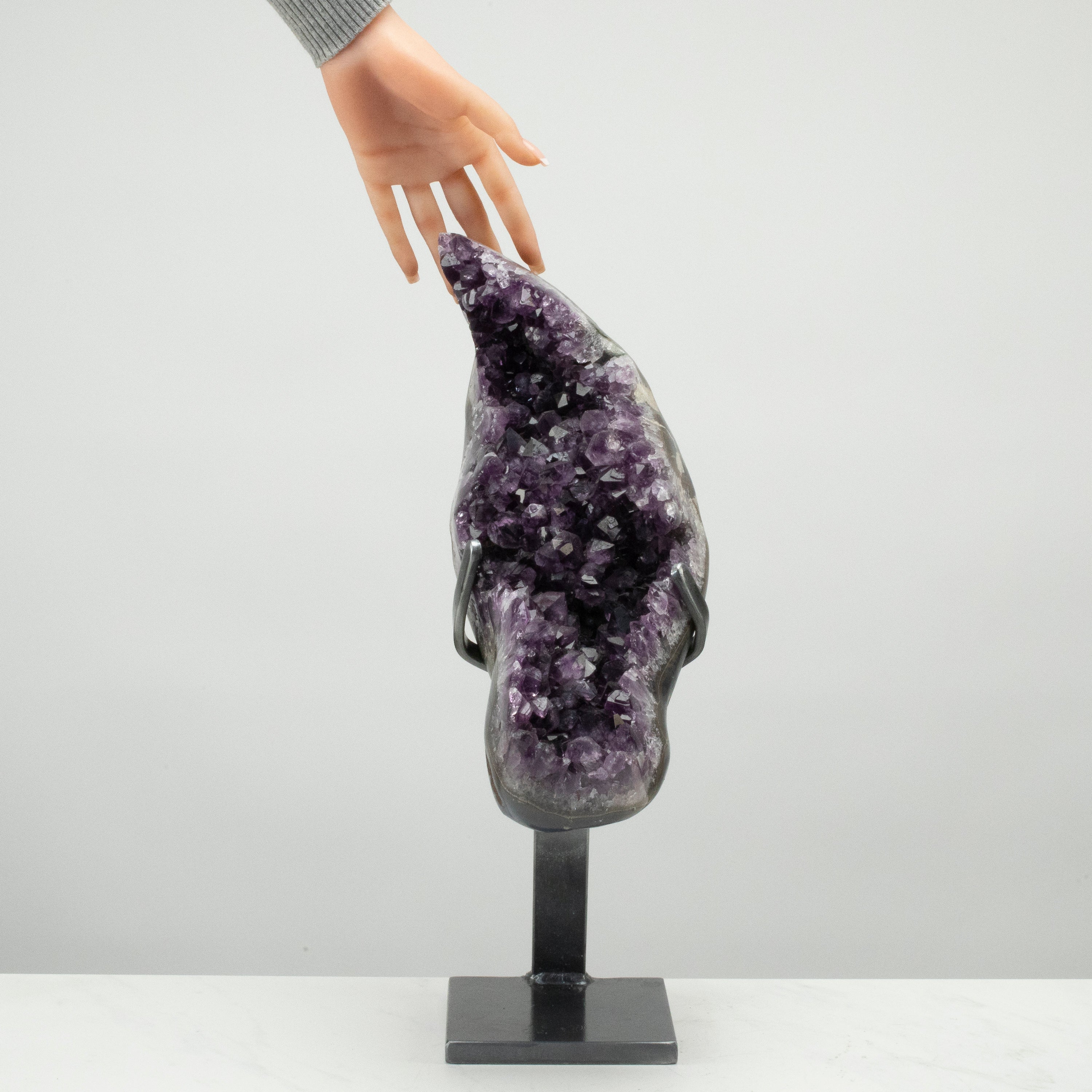 Uruguayan Amethyst Geode on Custom Stand - 18" / 18 lbs