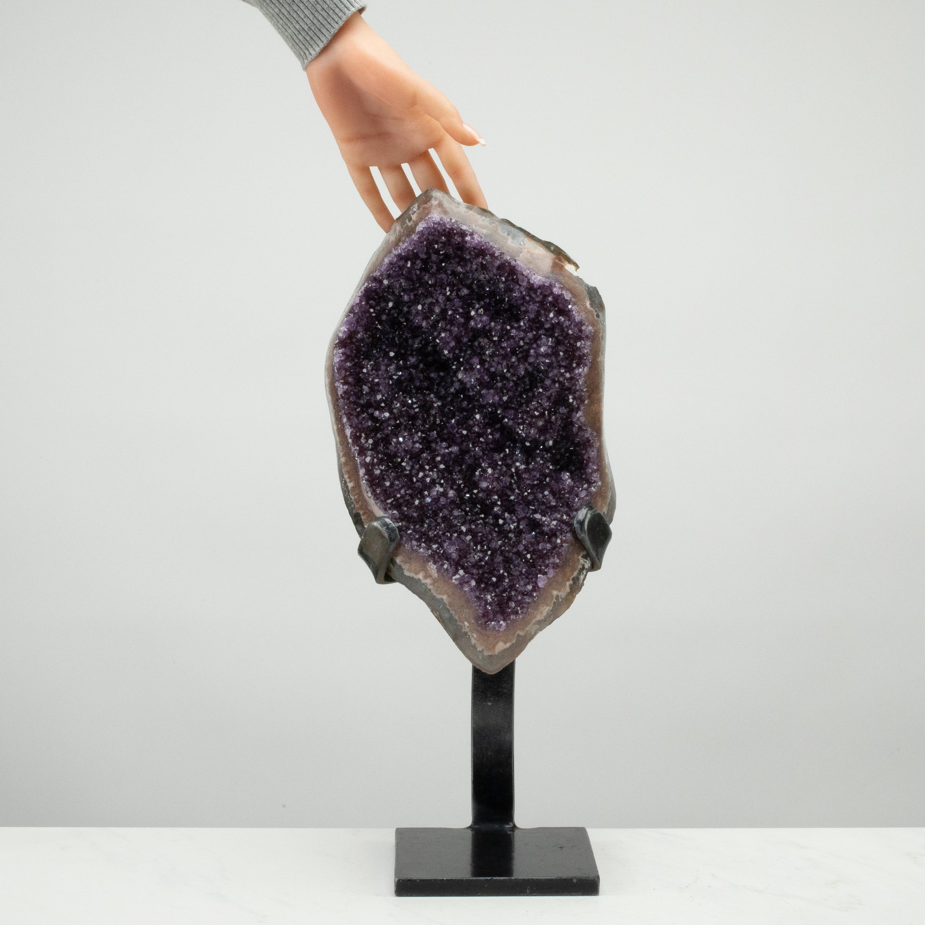 Uruguayan Amethyst Geode on Custom Stand - 19" / 15 lbs