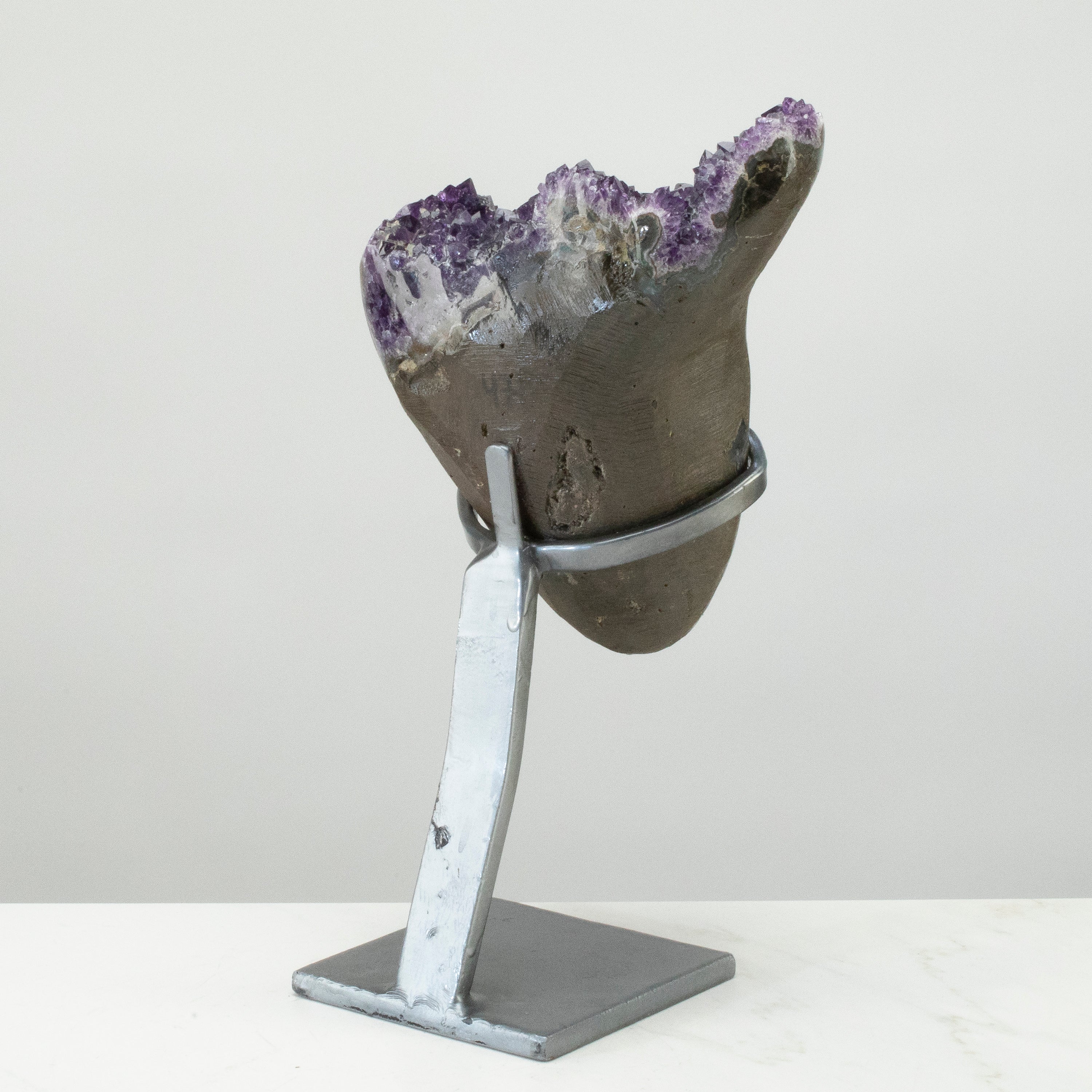 Uruguayan Amethyst Geode on Custom Stand - 13.5" / 13 lbs