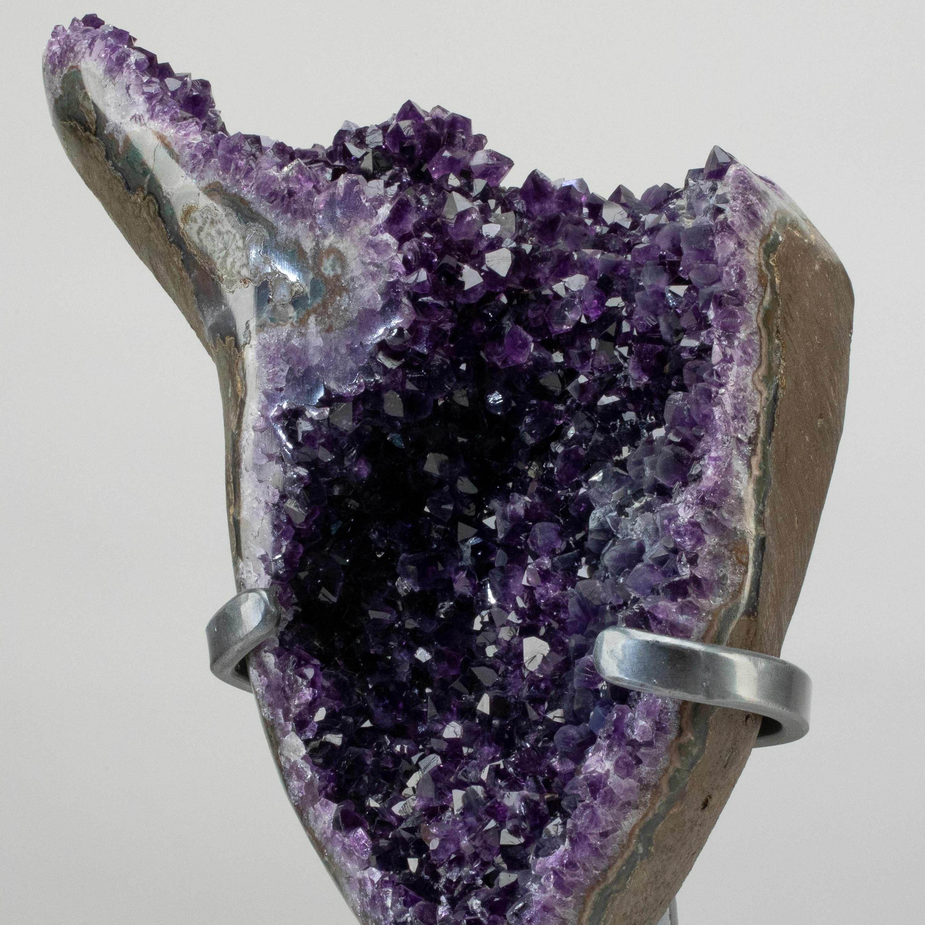 Uruguayan Amethyst Geode on Custom Stand - 13.5" / 13 lbs