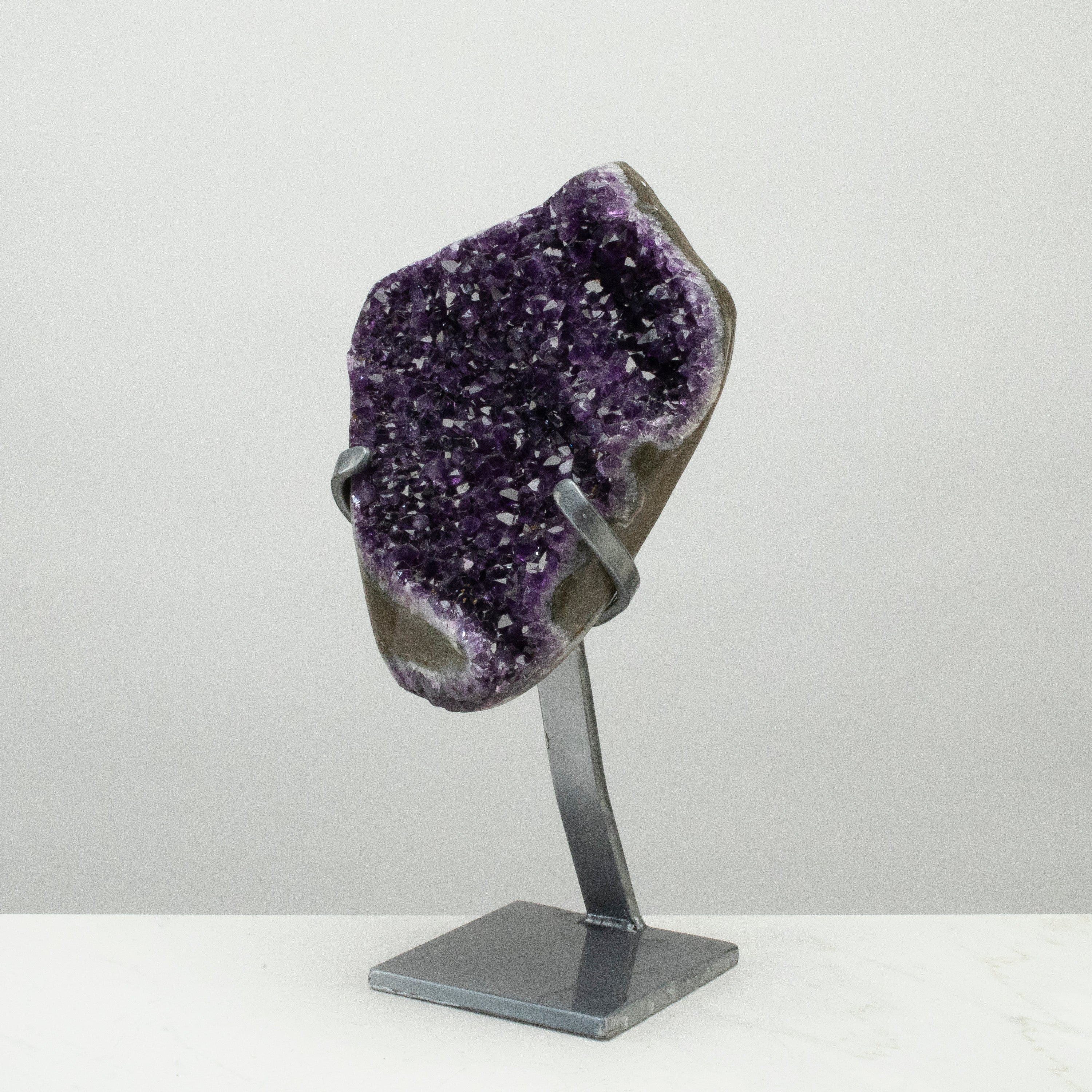 Uruguayan Amethyst Geode on Custom Stand - 14.5" / 16 lbs