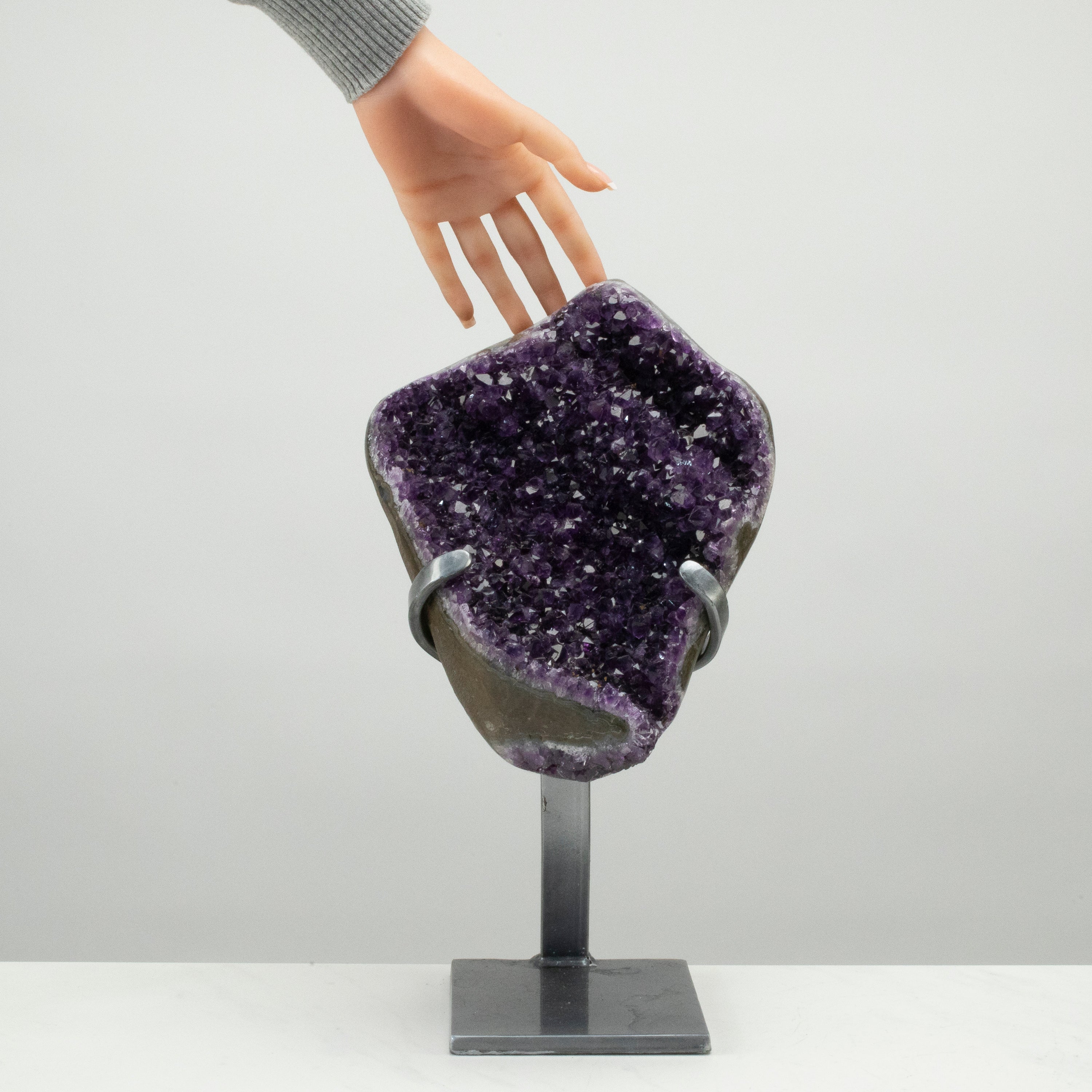 Uruguayan Amethyst Geode on Custom Stand - 14.5" / 16 lbs